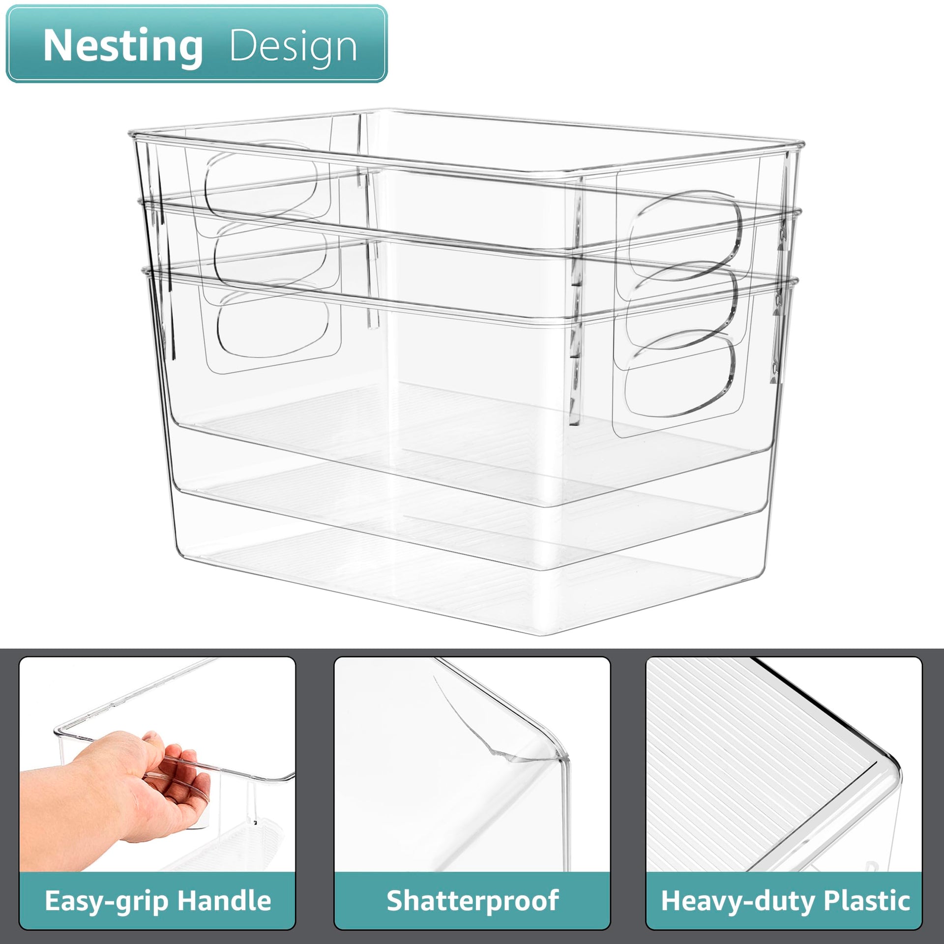 2 Pack Large Clear Plastic Storage Bins (2 Count)