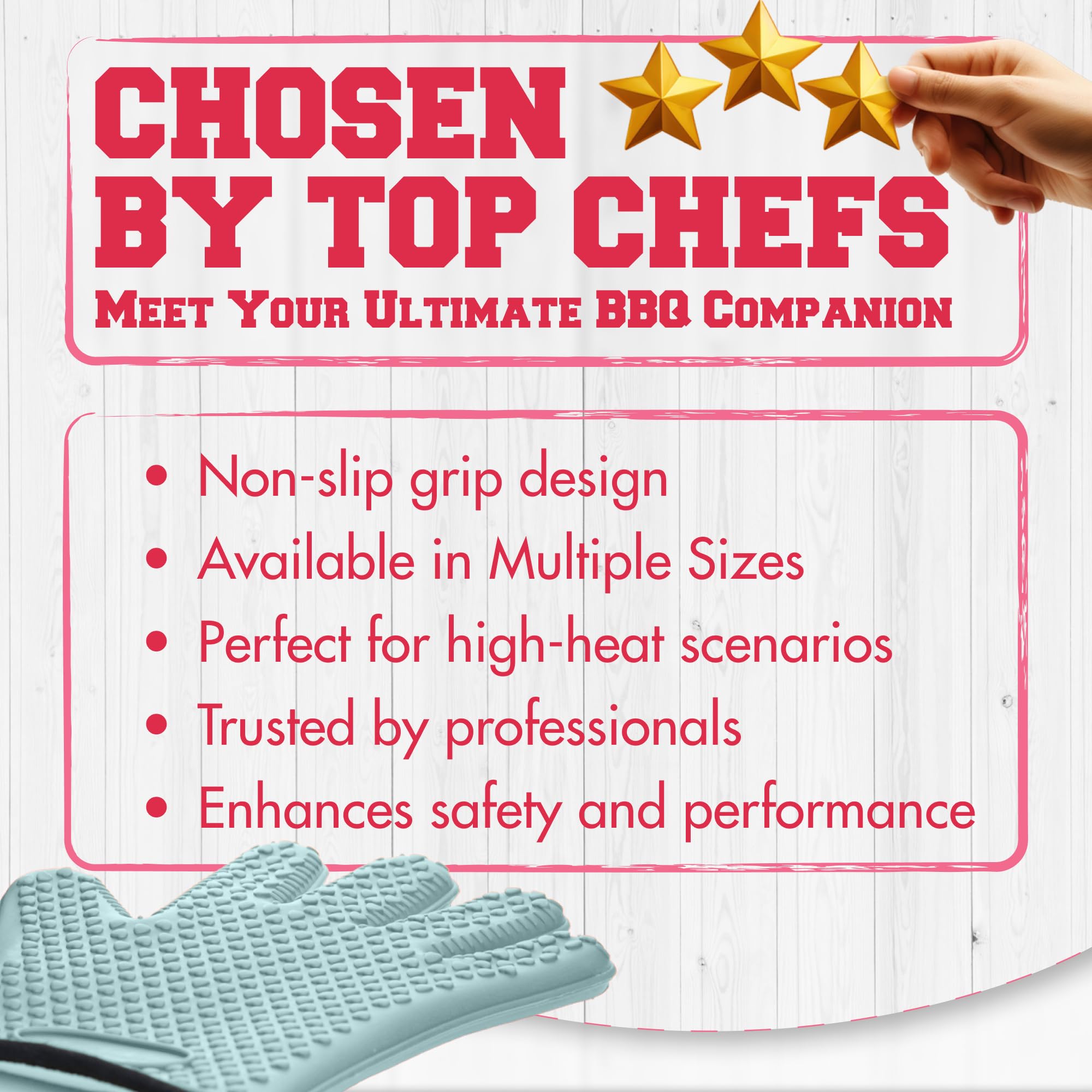 XL Silicone Smoker BBQ Gloves Heat Resistant Oven Mitts (2 Count)