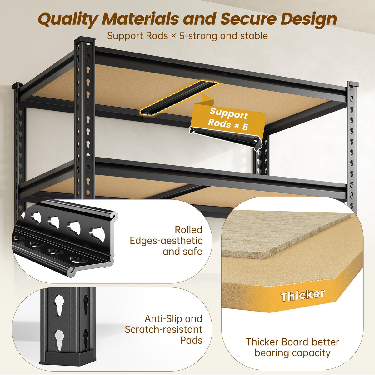 Storage Rack 60.01" H x 28.01" W x 14.01" D Shelves for Closet