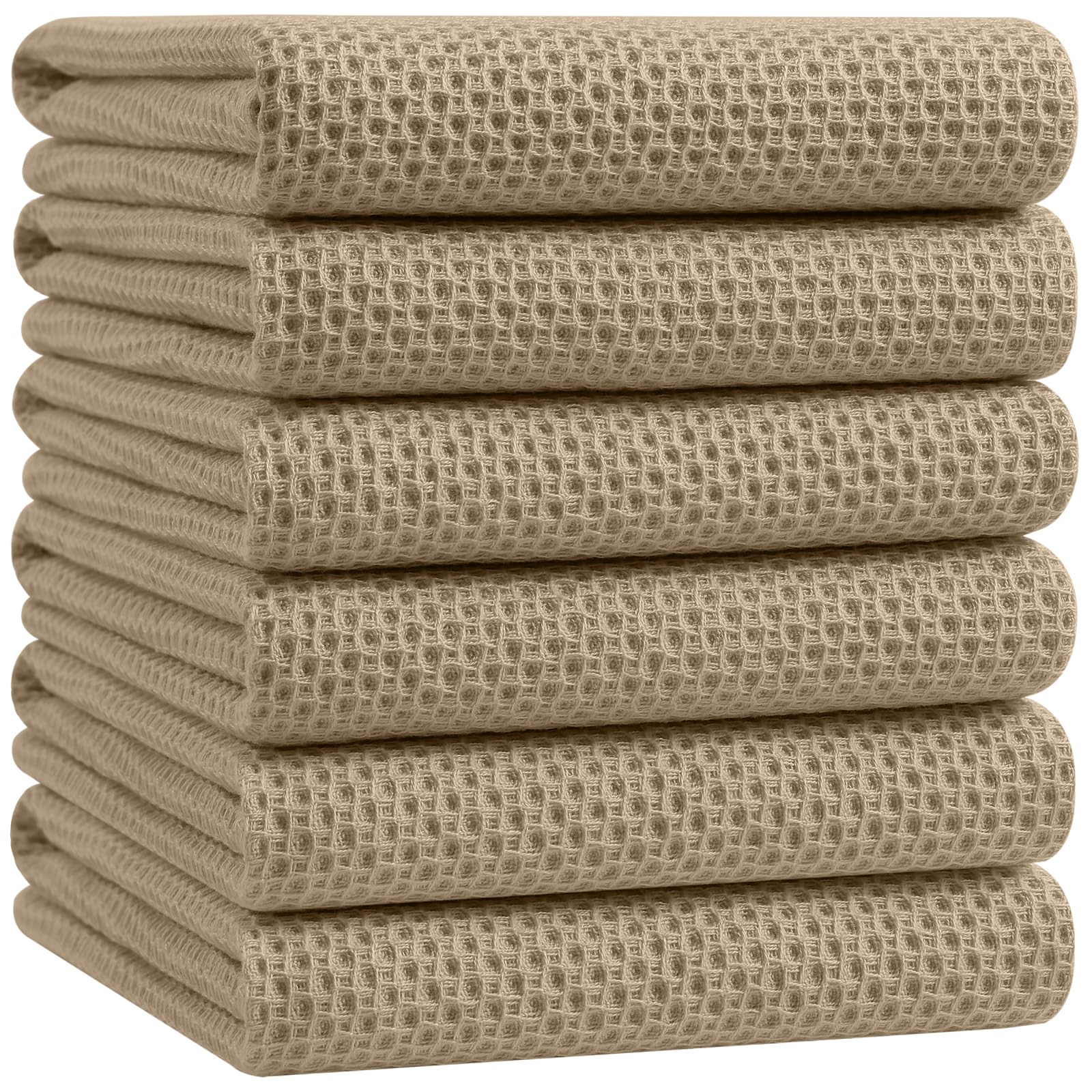 100% Cotton Oversized Waffle Weave Kitchen Towels 6 (6 Count)