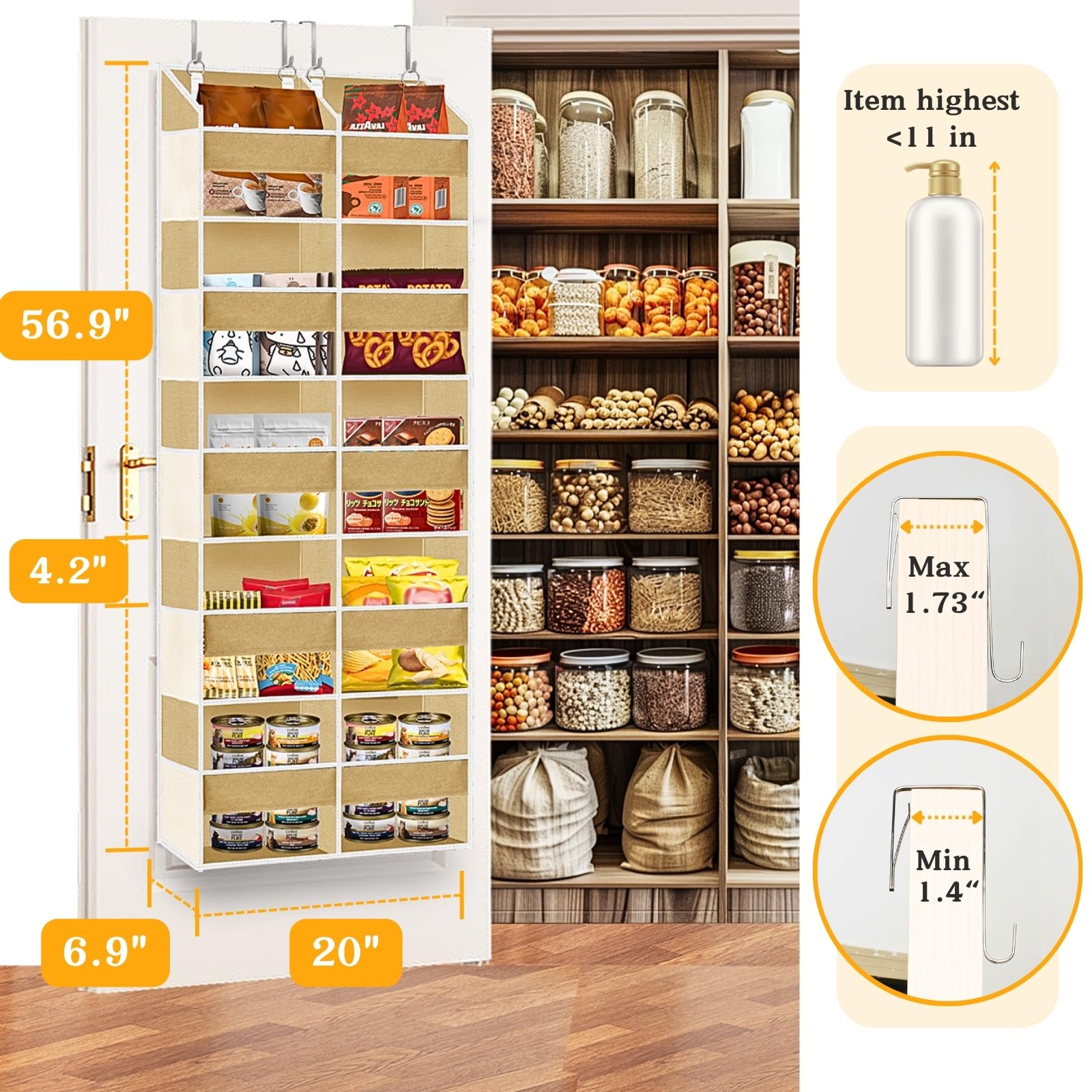 Over the Door Organizer 5 Tiers