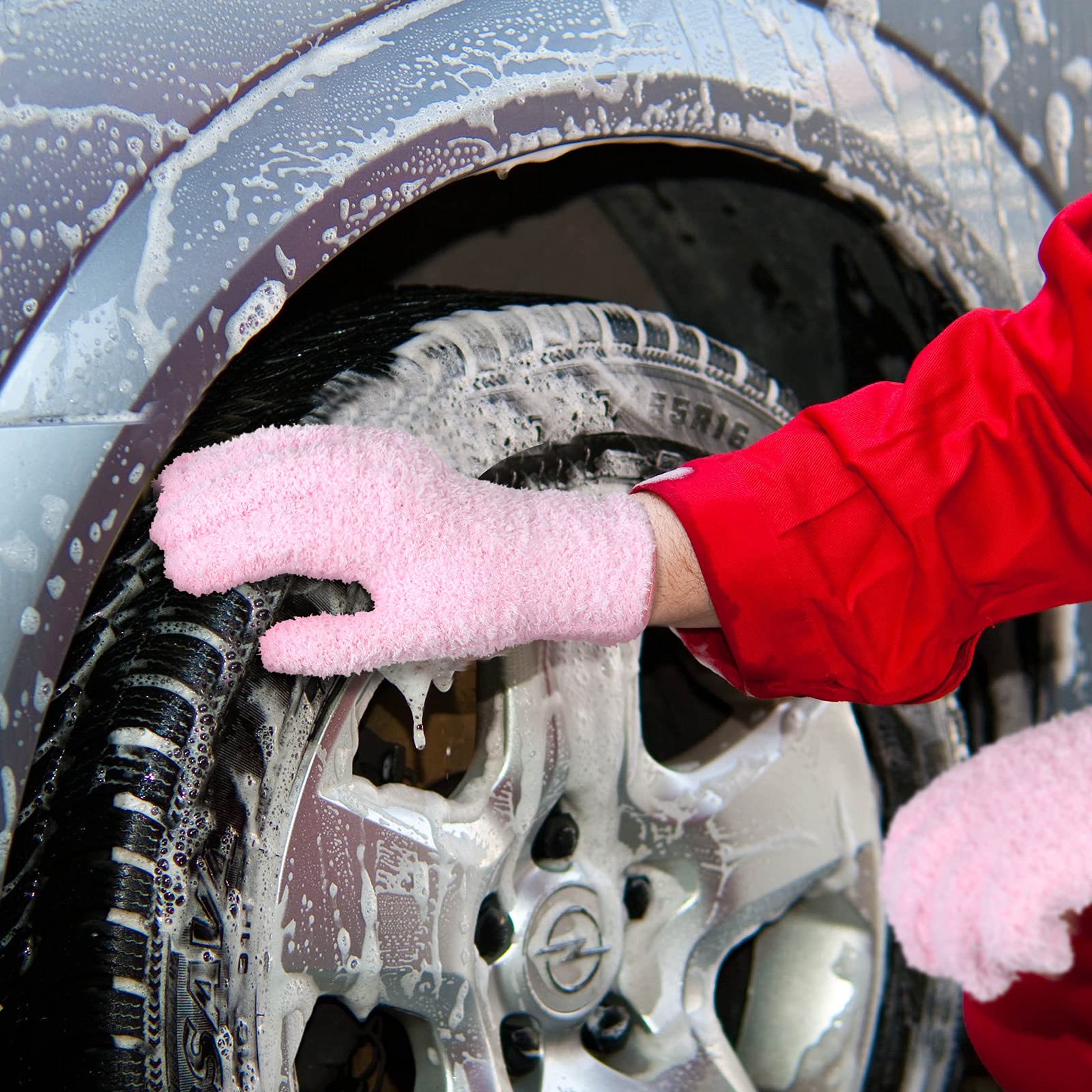 4 Pairs Microfiber Dusting Gloves Washable Reusable Cleaning Gloves Mittens for Plants House Cleaning Car Blinds