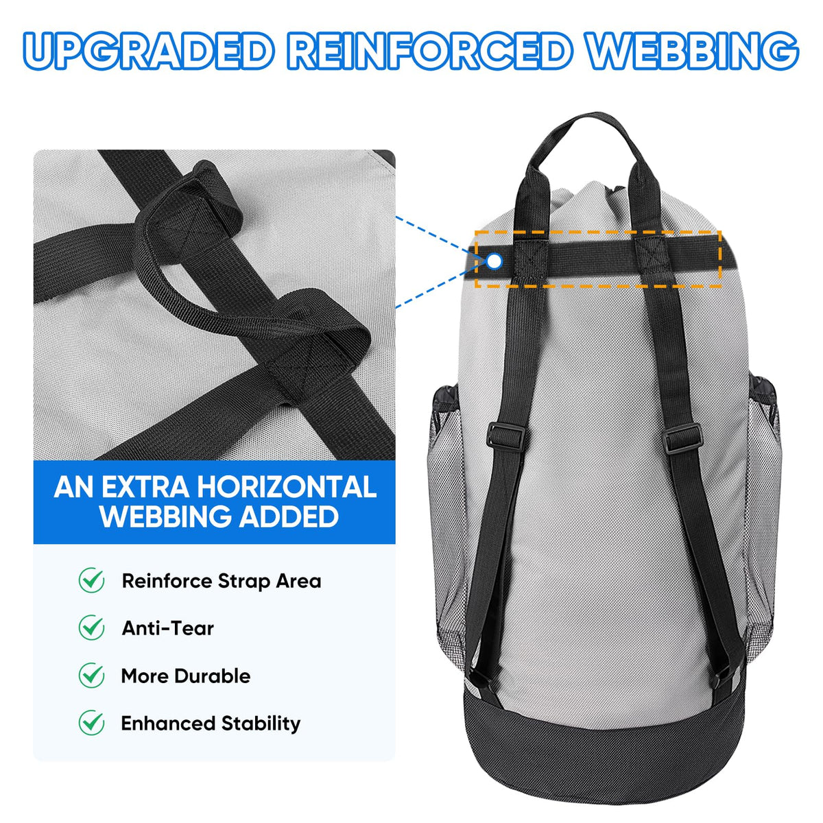 2PK 120L Laundry Bag Backpack (2 Count)