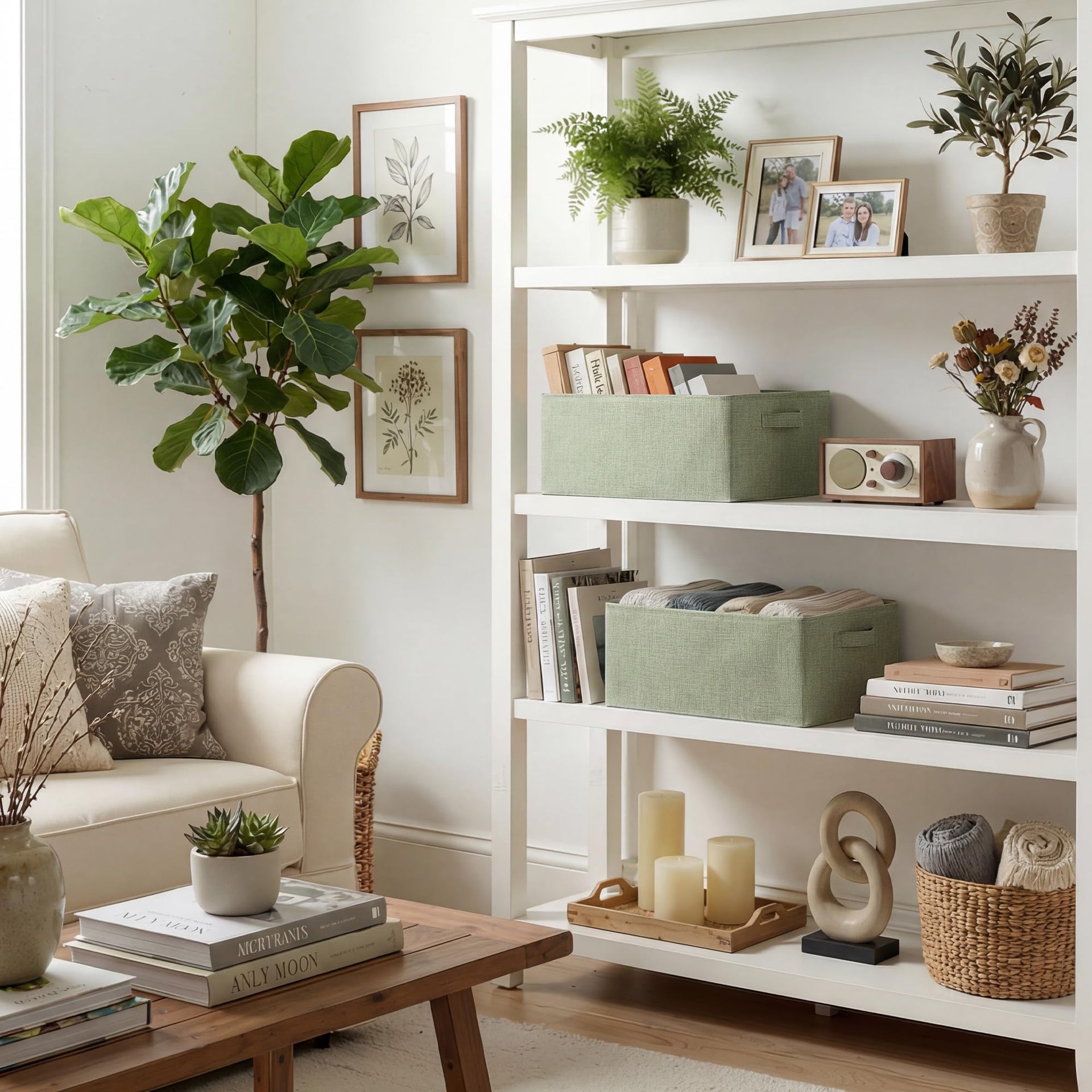Storage Baskets with Metal Frame (2 Count)