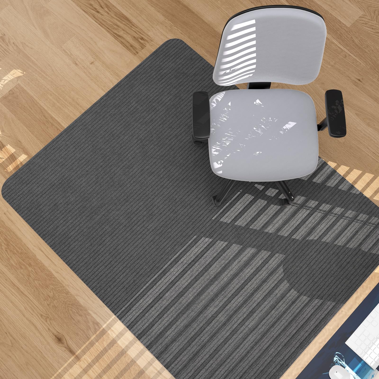 Desk Chair Mat for Hardwood Floor & Tile 55"x35" Office Chair Mat for Rolling Chairs Large Anti