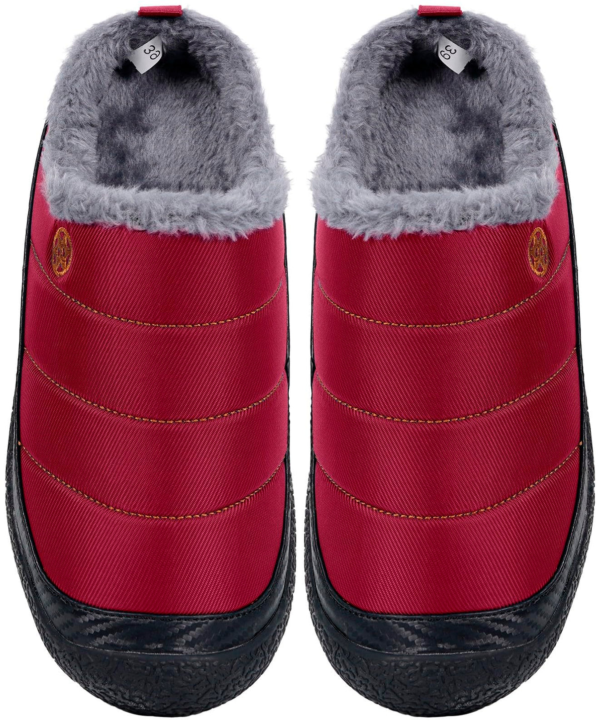 Womens Mens House Slippers Outdoor Winter Shoes Red