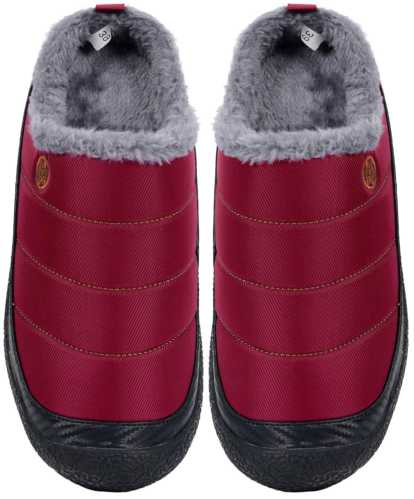 Womens Mens House Slippers Outdoor Winter Shoes Red