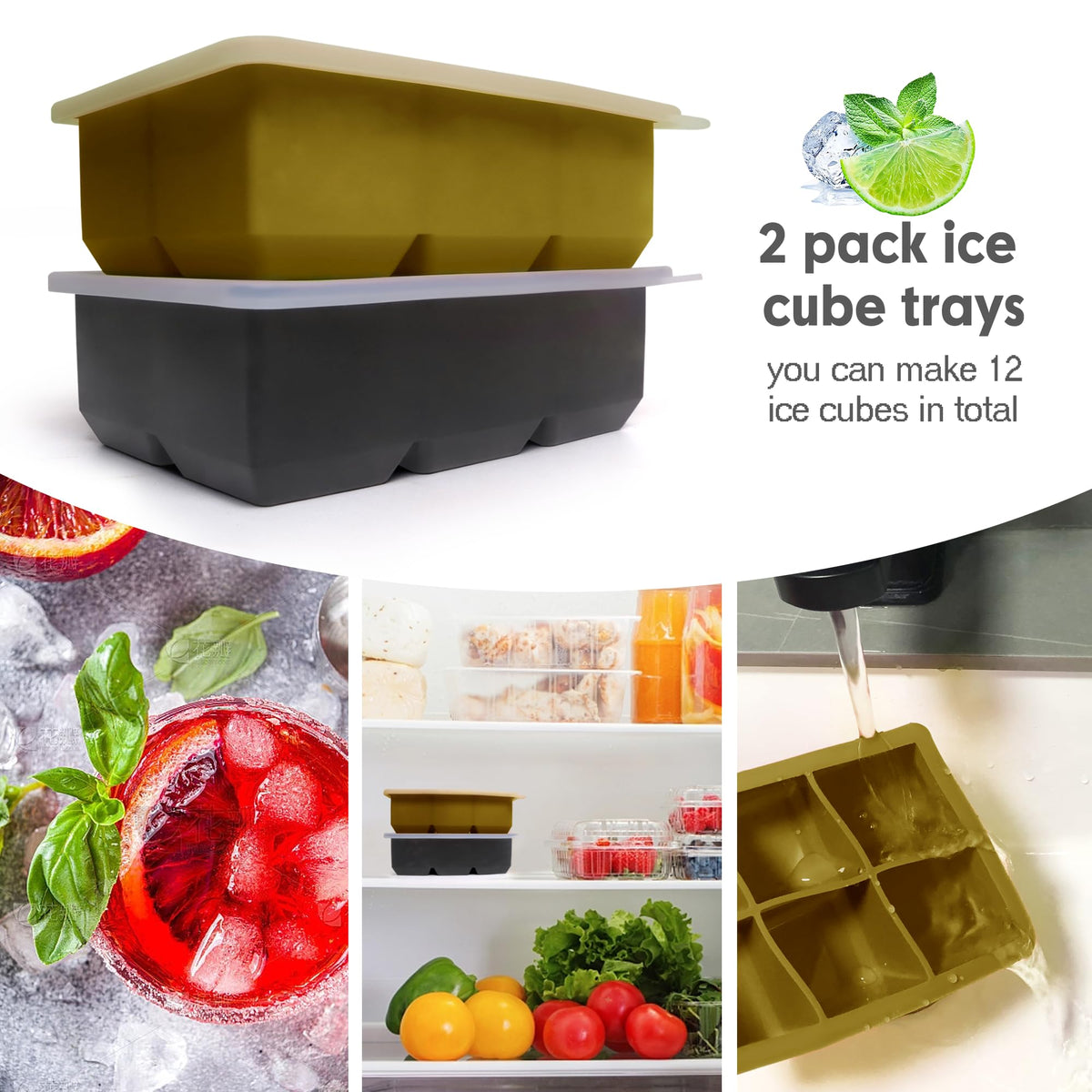 Silicone Ice Cube Trays with Lids (12.99 Count)