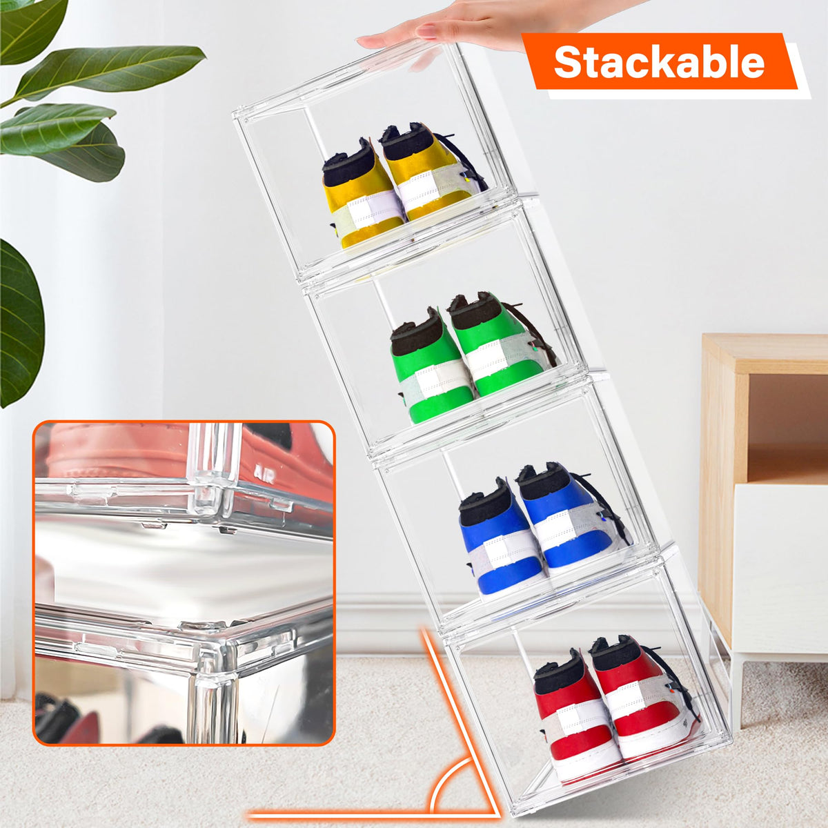 1 Pack Clear Acrylic Sneaker Boxes for Sneakers & High Tops