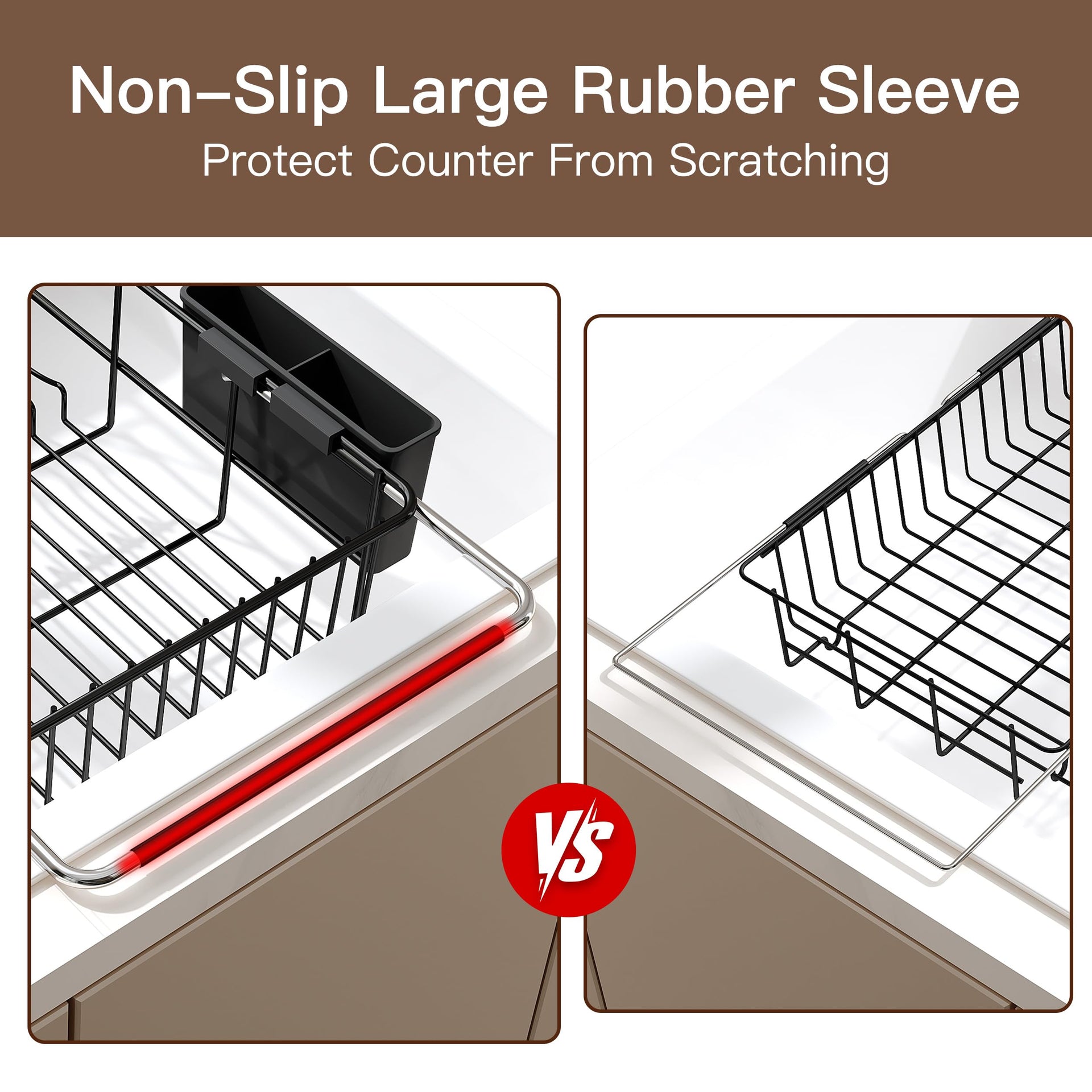 Over the Sink Expandable Dish Drainer Drying Rack In Stainless Steel for Small Kitchen