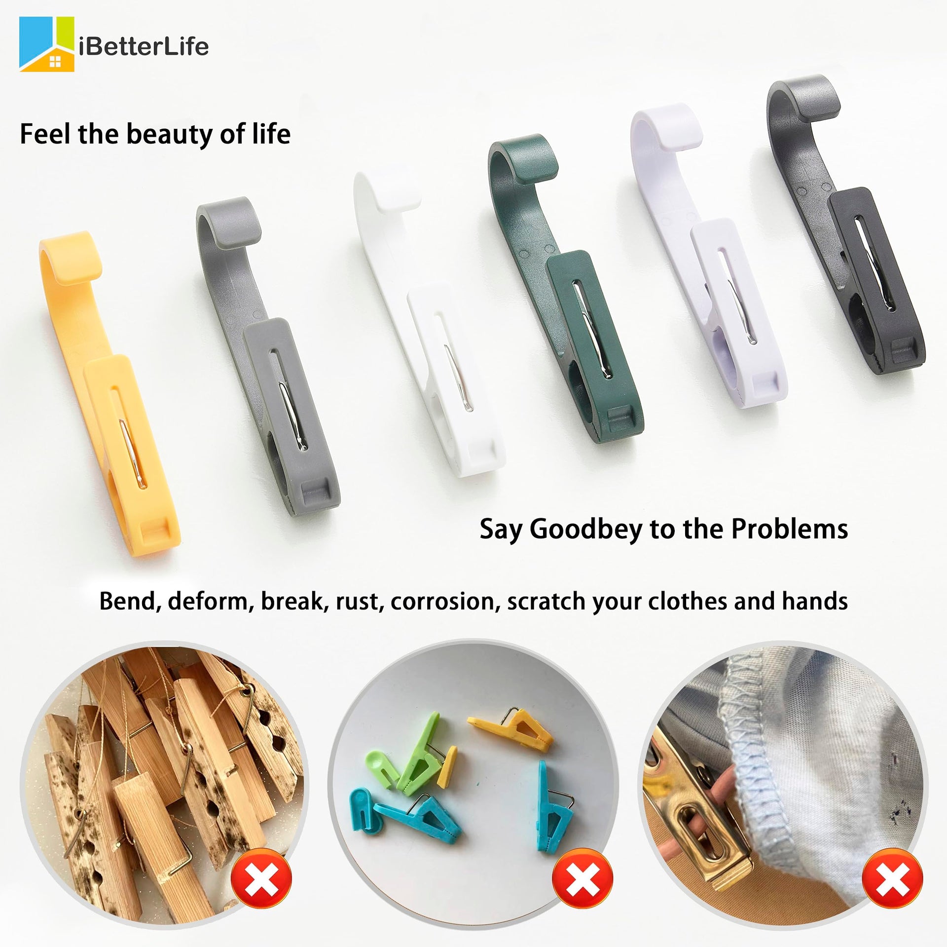 Laundry Hooks Hanging Clips (8 Count)