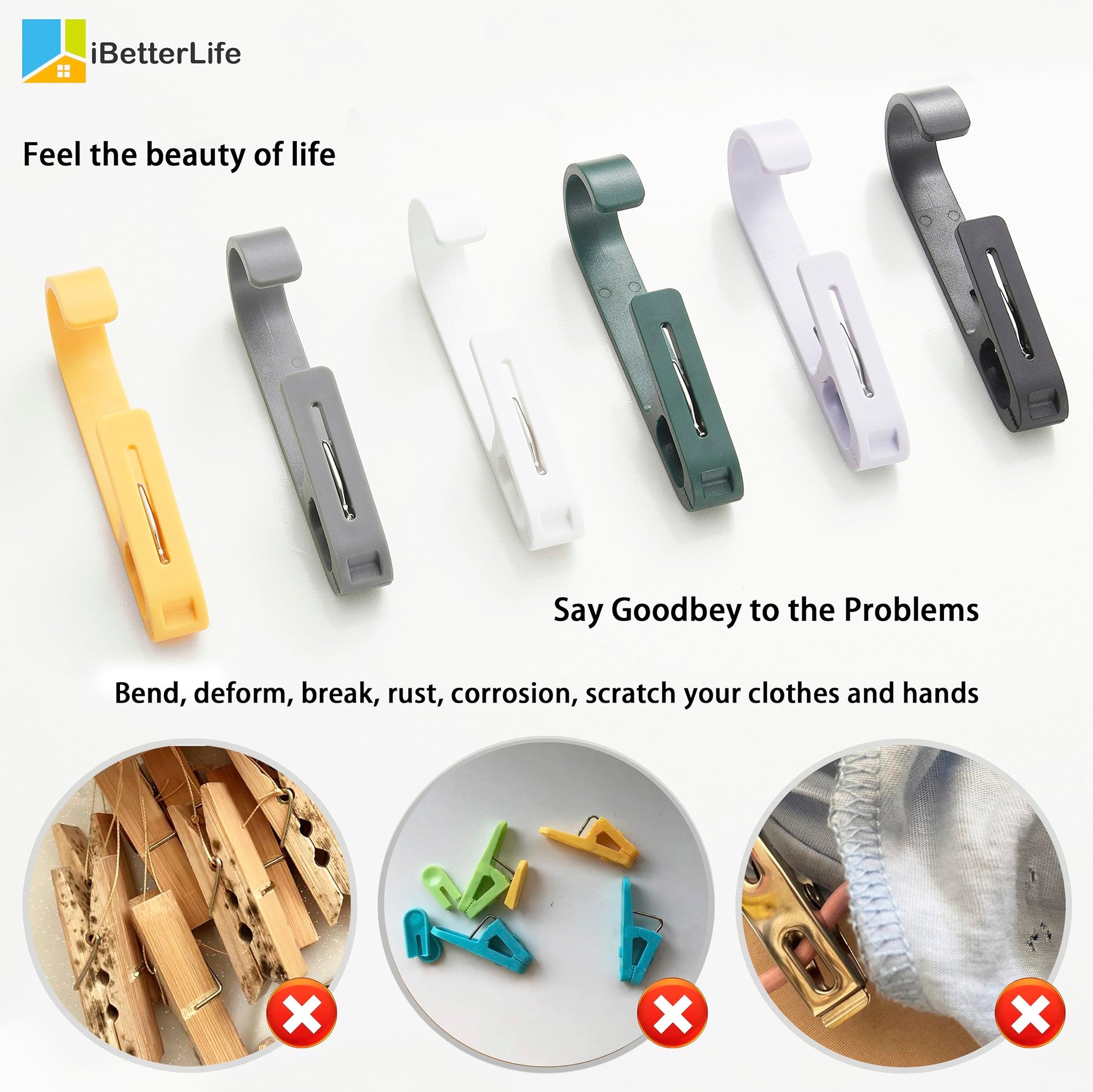 Laundry Hooks Hanging Clips (8 Count)