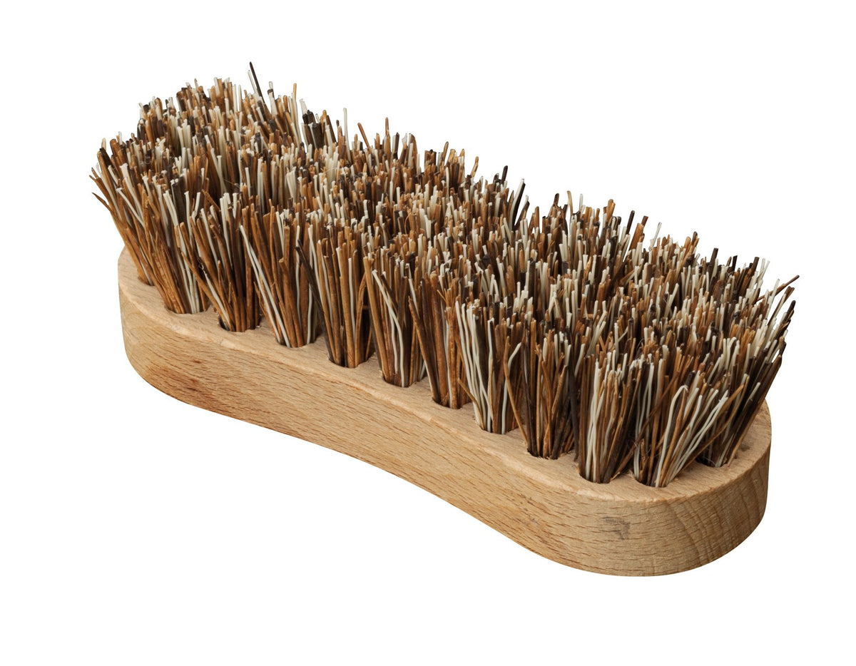 Oyster Scrub Brush with Union Fiber Bristles and Untreated Beechwood Handle