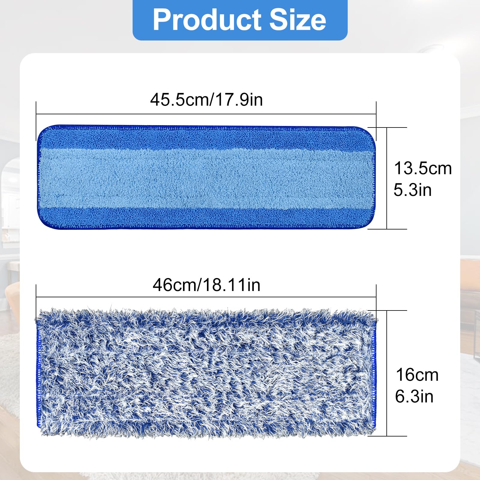 4 Pack Microfiber Cleaning Pad for Bona Mop Safe for Hardwood & Hard Surface Floors Dry Wet Floor Cleaning (4 Count)