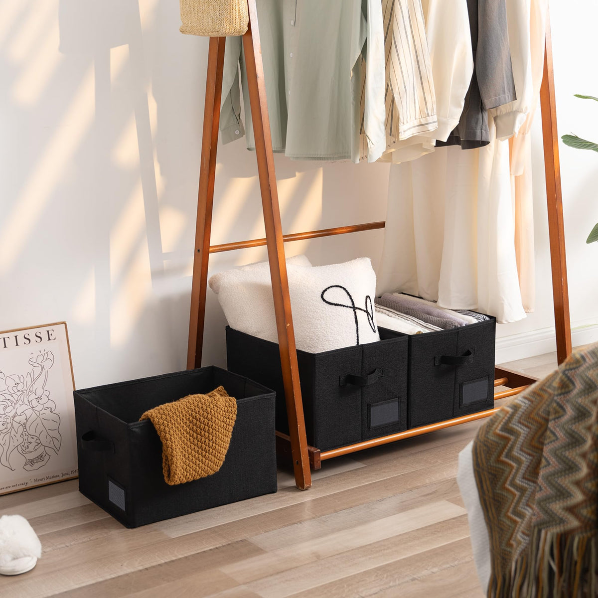 Closet Storage Bins with Label (3 Count)