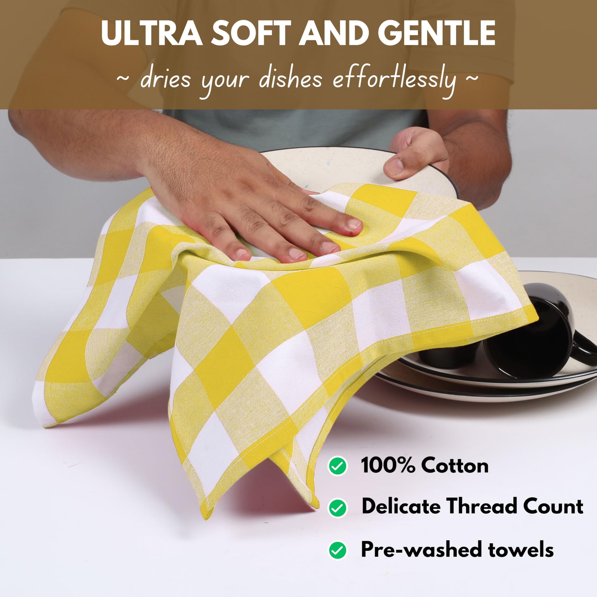 Yellow Buffalo Dish Towel 16"x26" (6 Count)