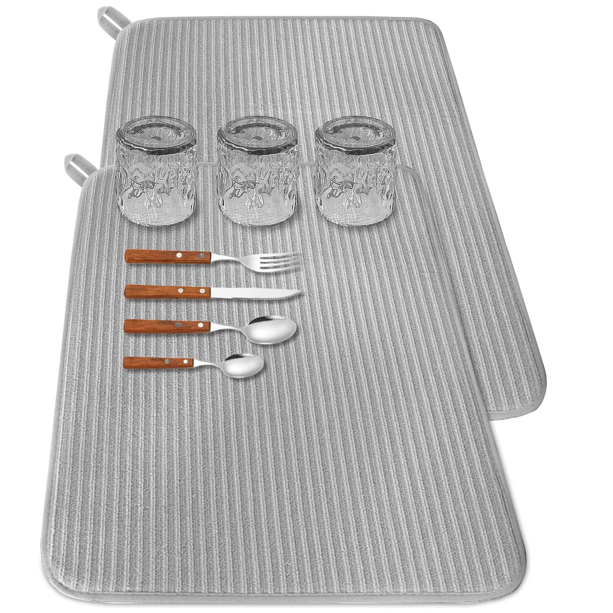 2 Pack Large Dish Drying Mat for Kitchen Counter (2 Count)