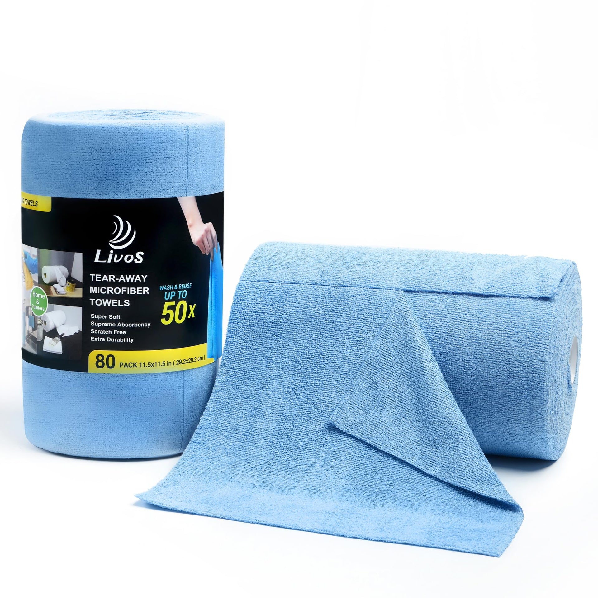 Microfiber Cleaning Cloth Roll (80 Count)