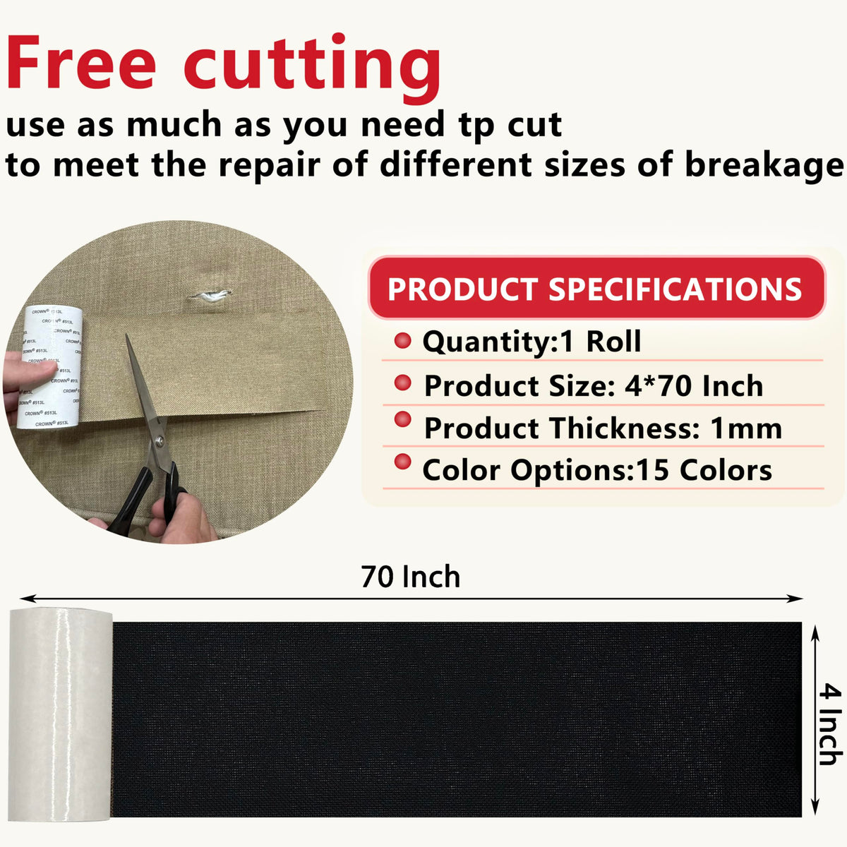 Linen Repair Tape 4x70 Inch Self