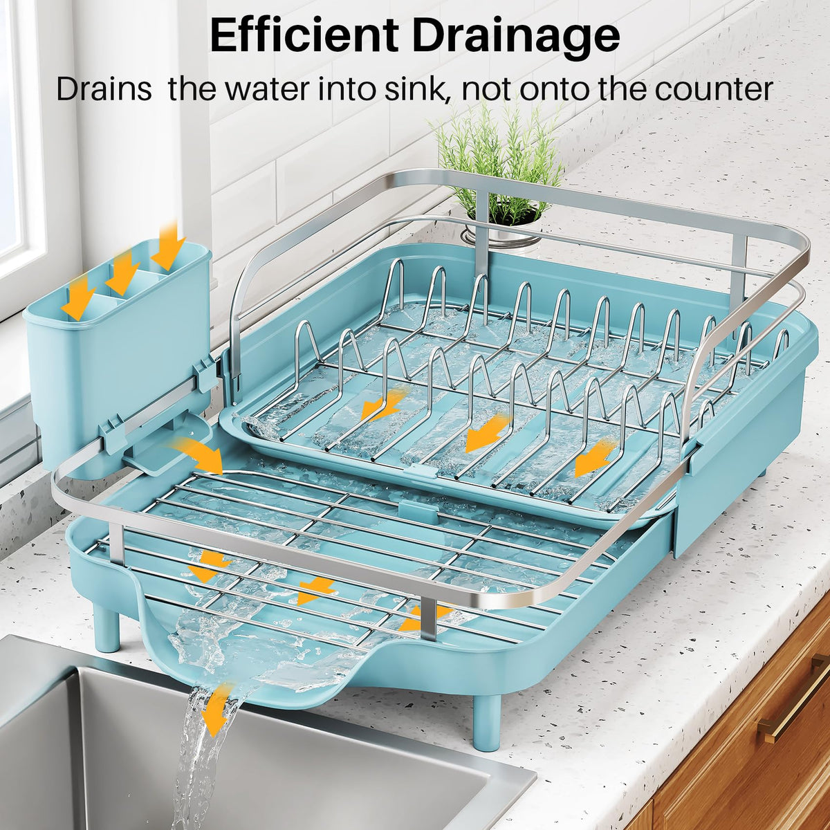 Expandable Dish Drying Rack for Kitchen Counter