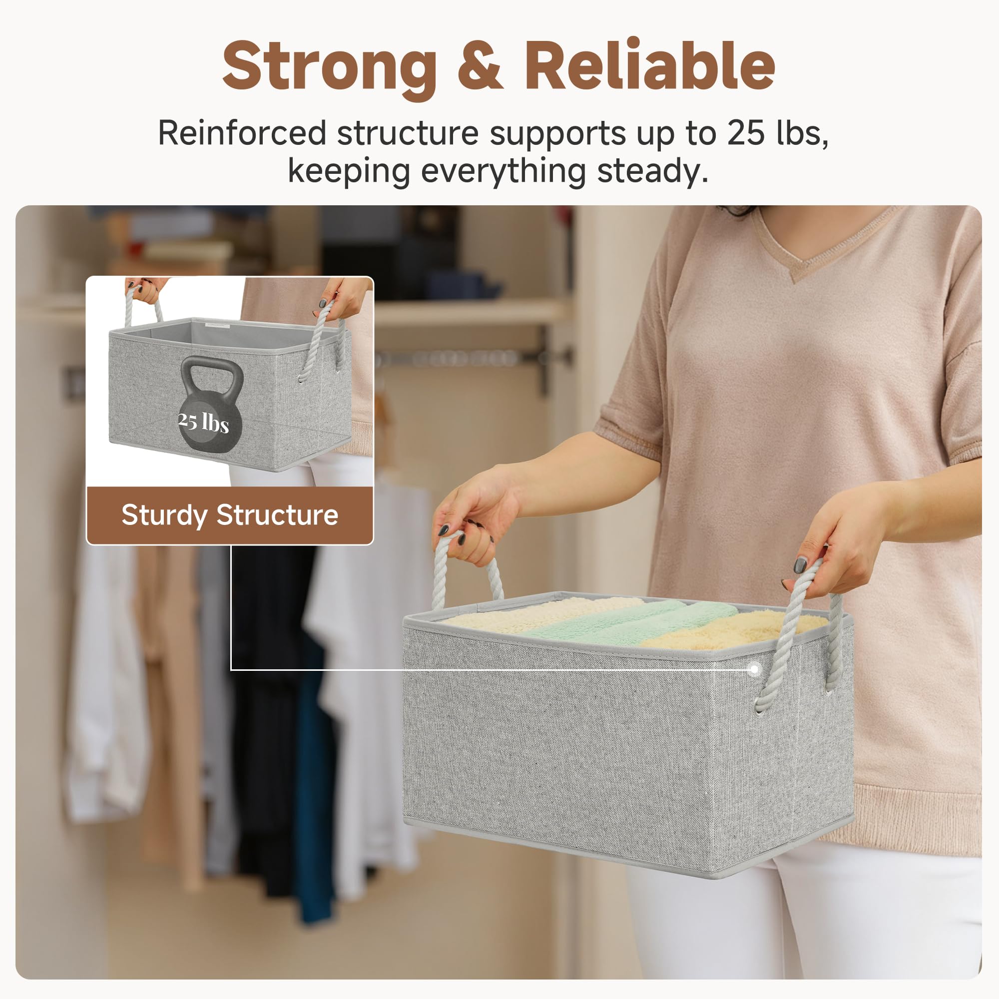 Storage Baskets for Shelves (3 Count)