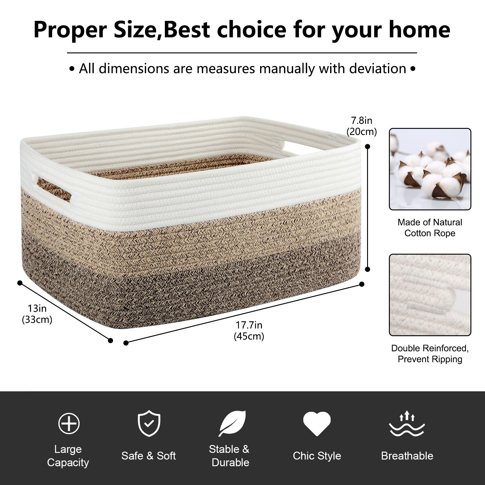 Large Storage Basket for Organizing (2 Count)