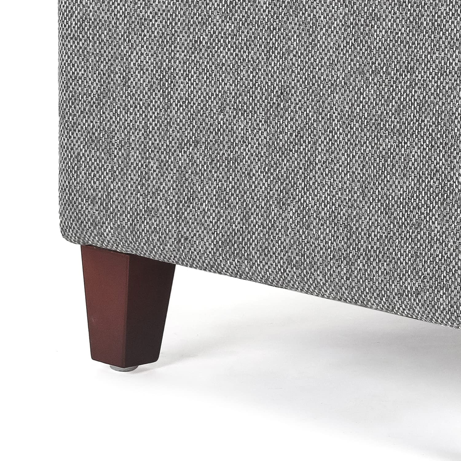 17 Inch Square Linen Storage Ottoman for Living Room & Bedroom
