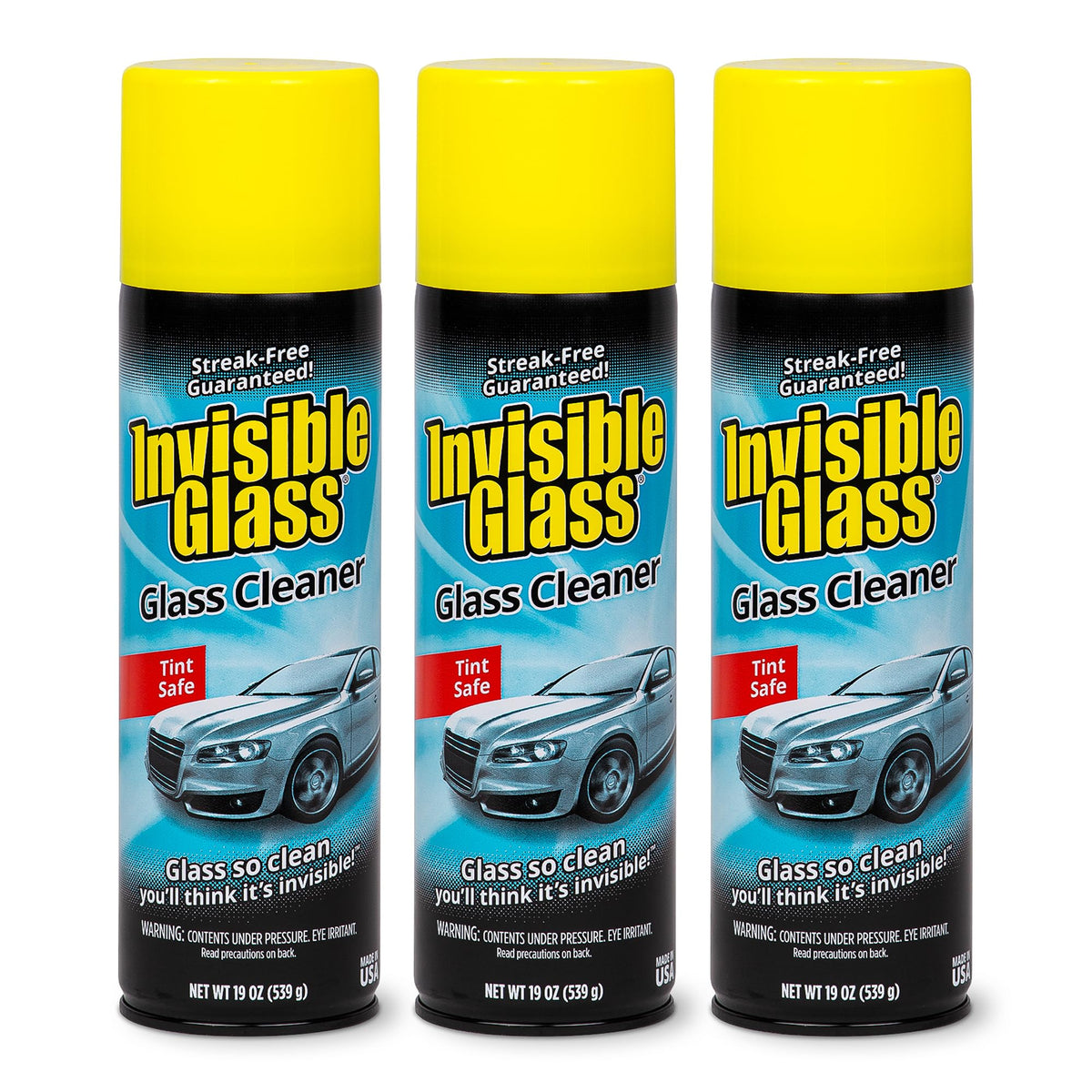 91164 3PK Premium Aerosol Glass Cleaner Spray for Car Windshields and Windows (57 Ounce) - ModHome Supplies