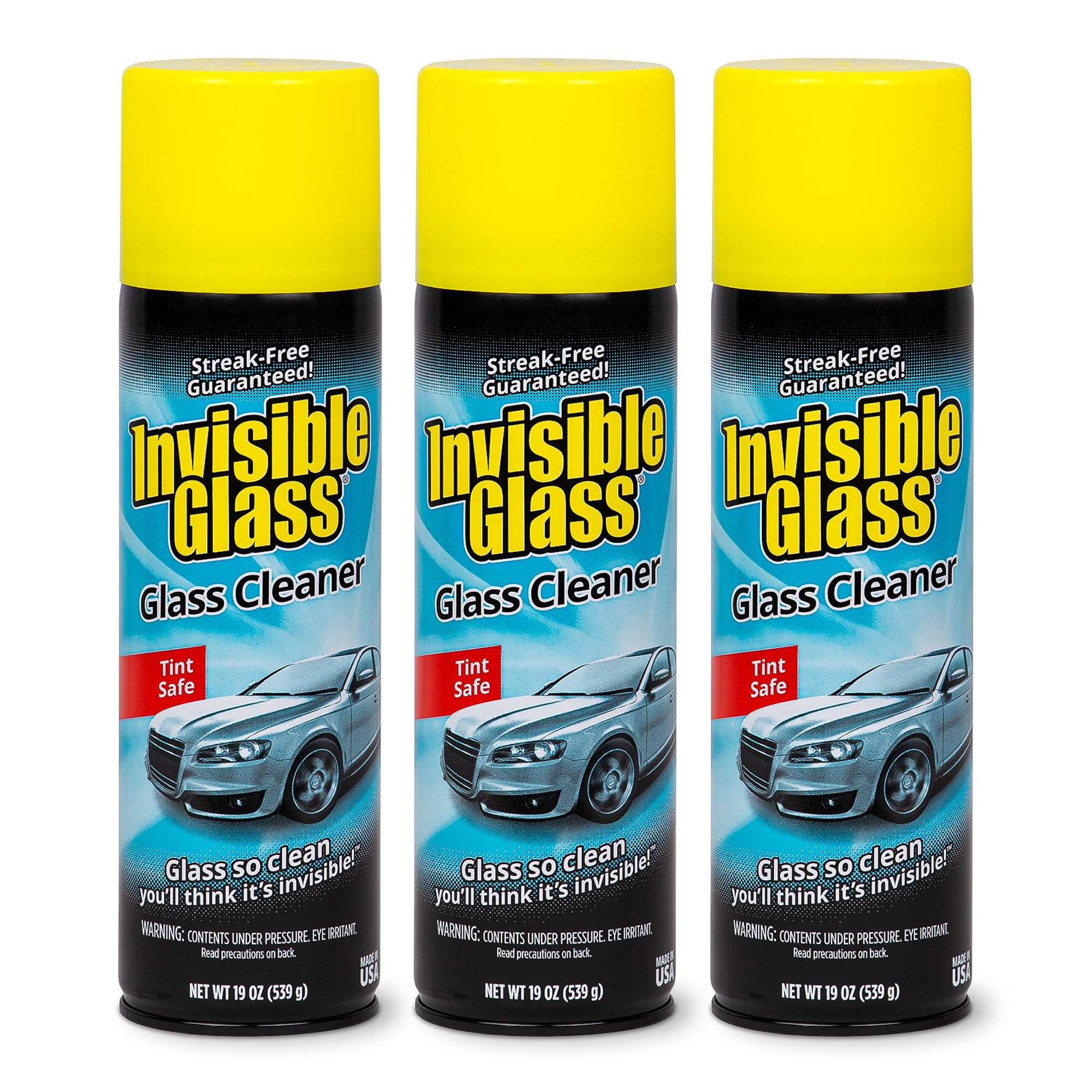 91164 3PK Premium Aerosol Glass Cleaner Spray for Car Windshields and Windows (57 Ounce) - ModHome Supplies