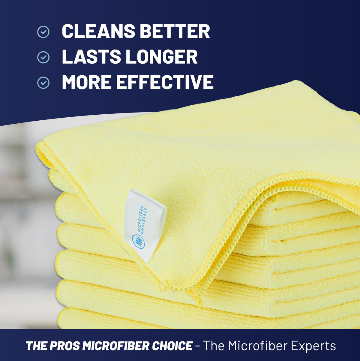 MW PRO Microfiber Cleaning Cloths Yellow (12 Count)