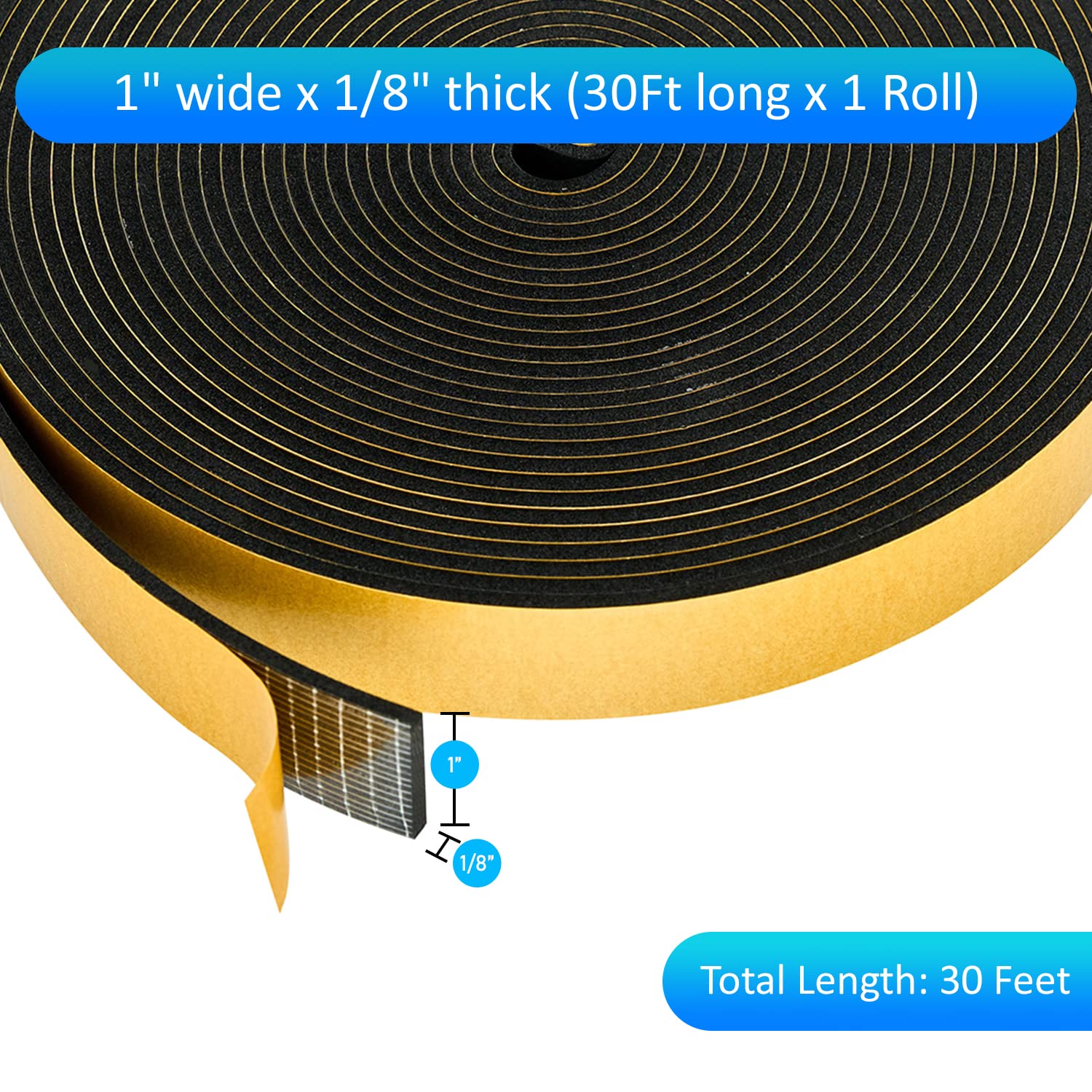 High Density Foam Weather Stripping Door Seal Strip Insulation Tape Roll for Insulating Door Frame