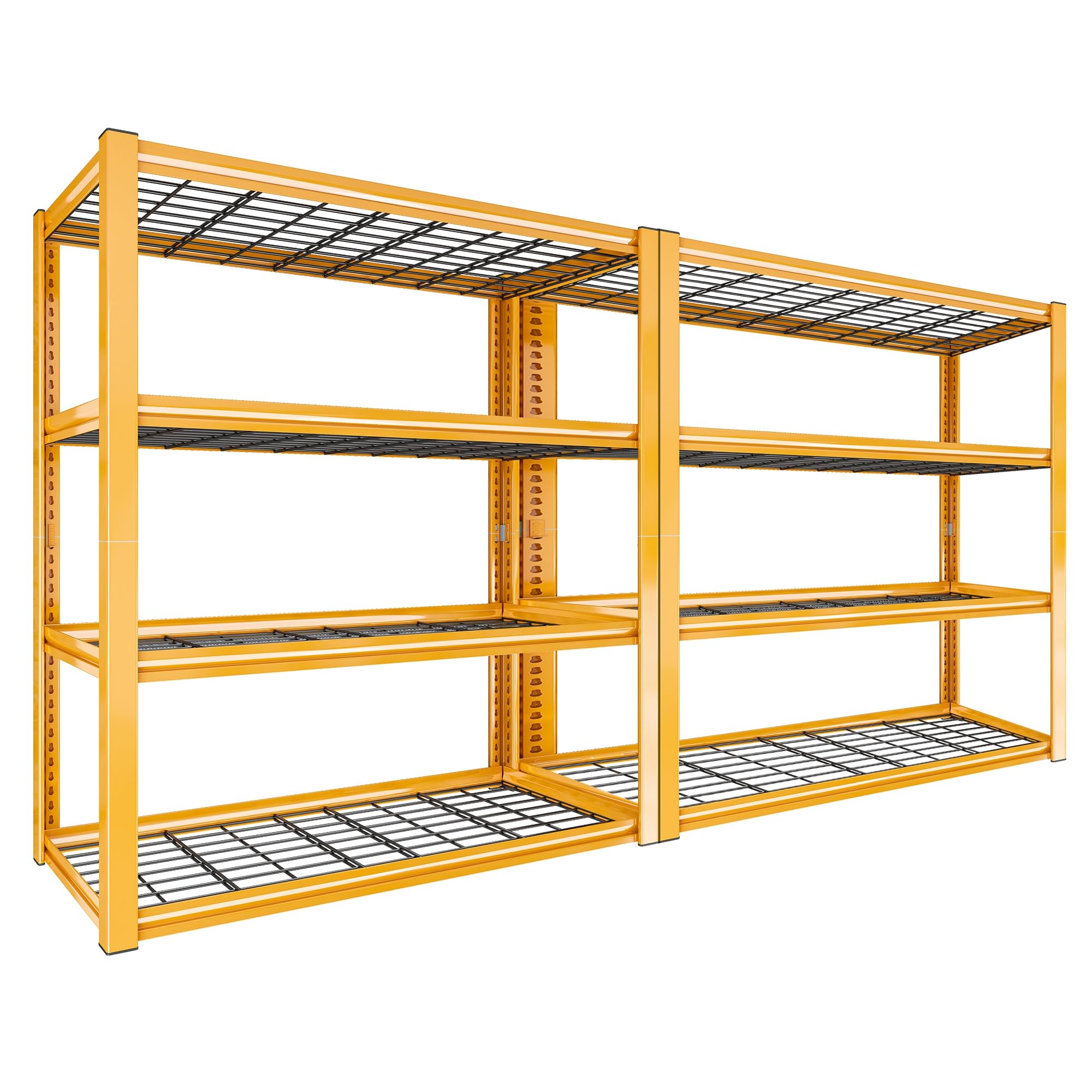 40" W Yellow Garage Shelving with Double (2 Count)