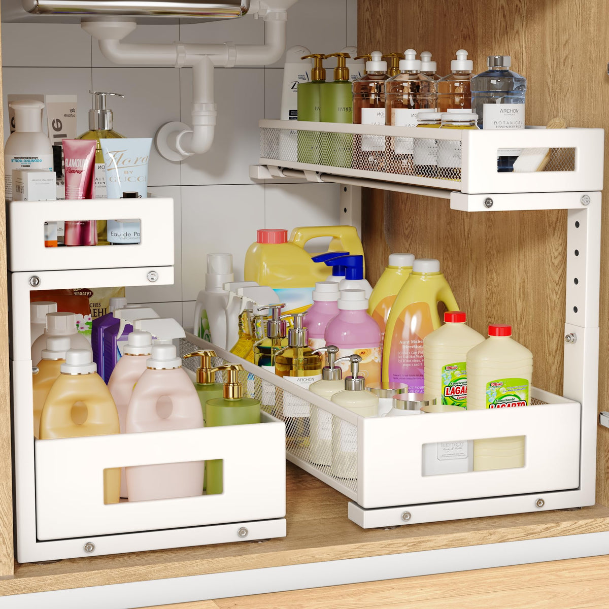 2 Pack 20.47IN Depth Under Sink Storage Organizer (2 Count)