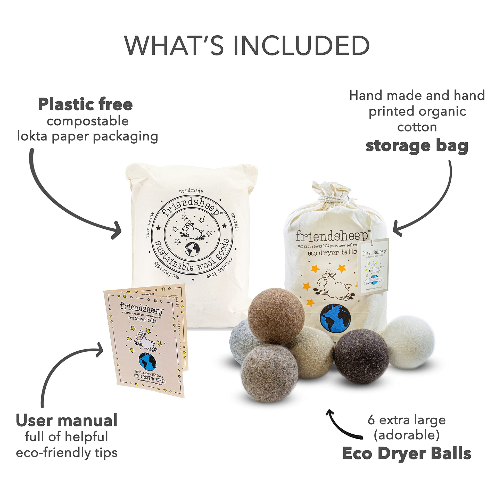Wool Dryer Balls (6 Count)