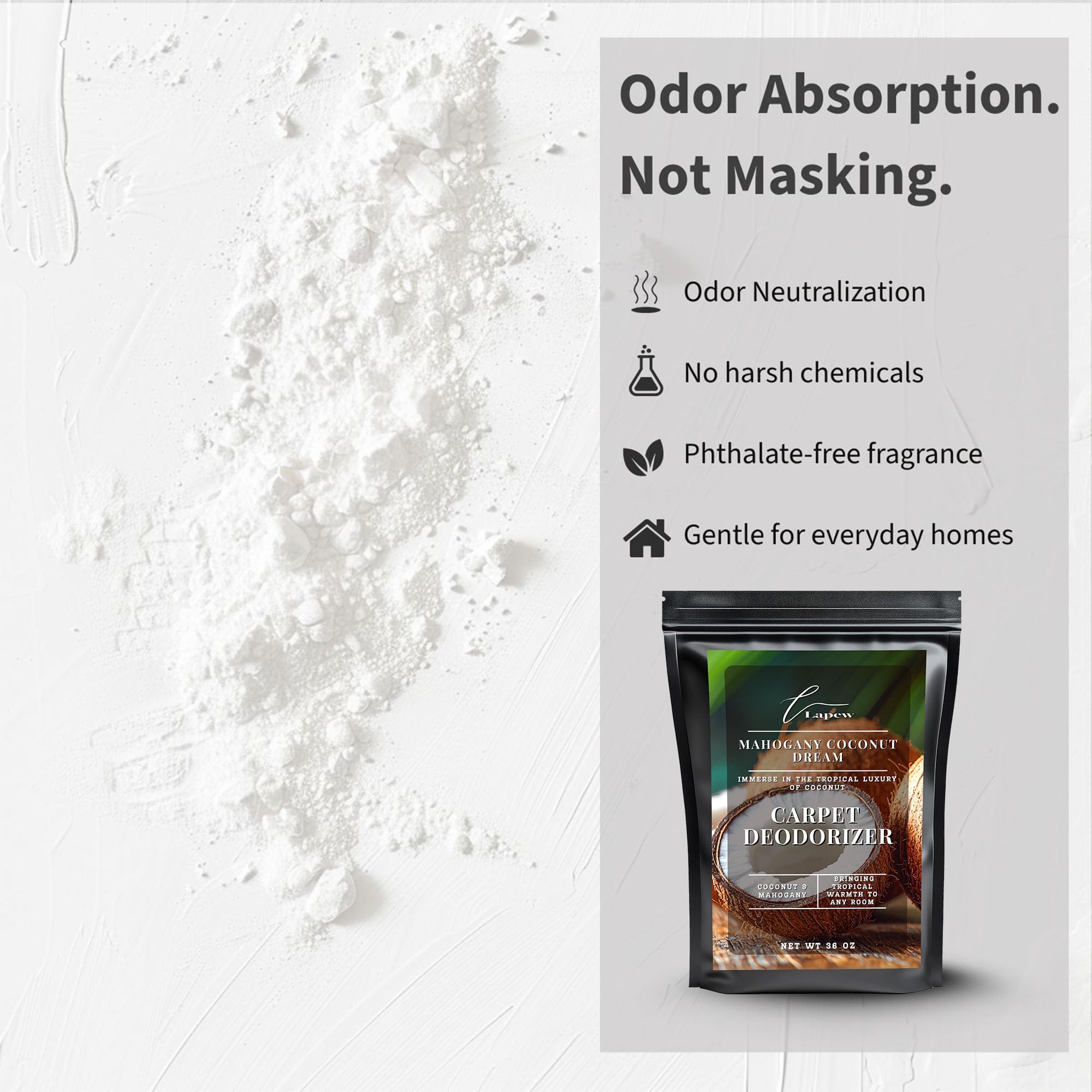 Mahogany Coconut Dream Carpet Deodorizer Powder (36 Ounce)
