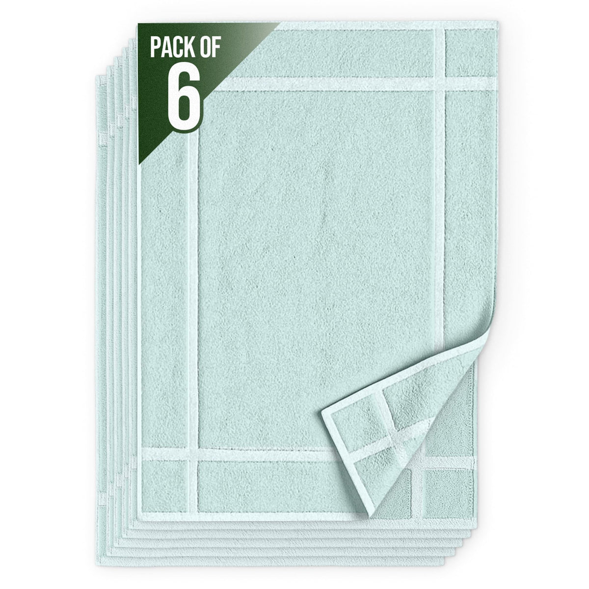 Pack of 6 100% Cotton Bath Mat 18x25 inches (6 Count)