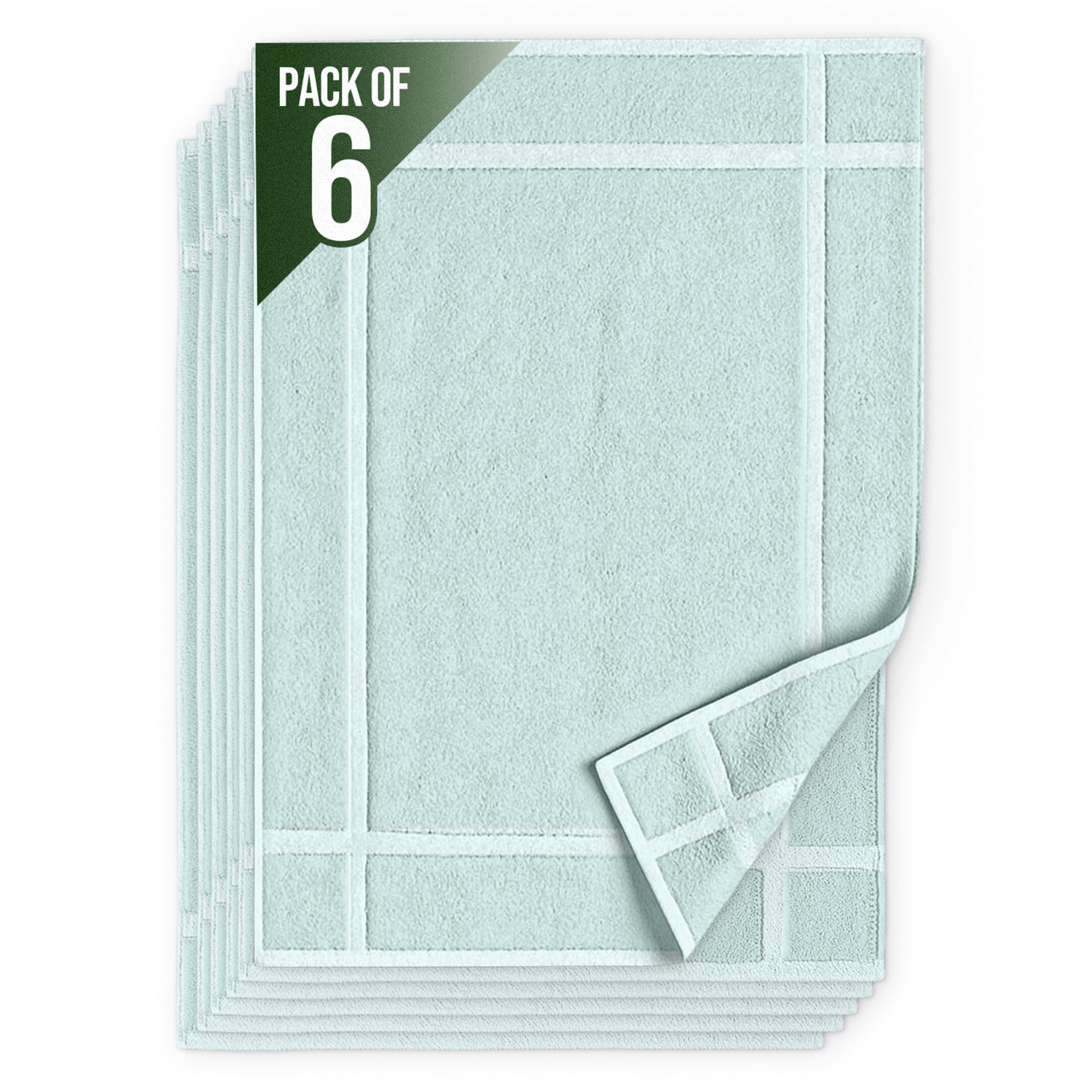 Pack of 6 100% Cotton Bath Mat 18x25 inches (6 Count)