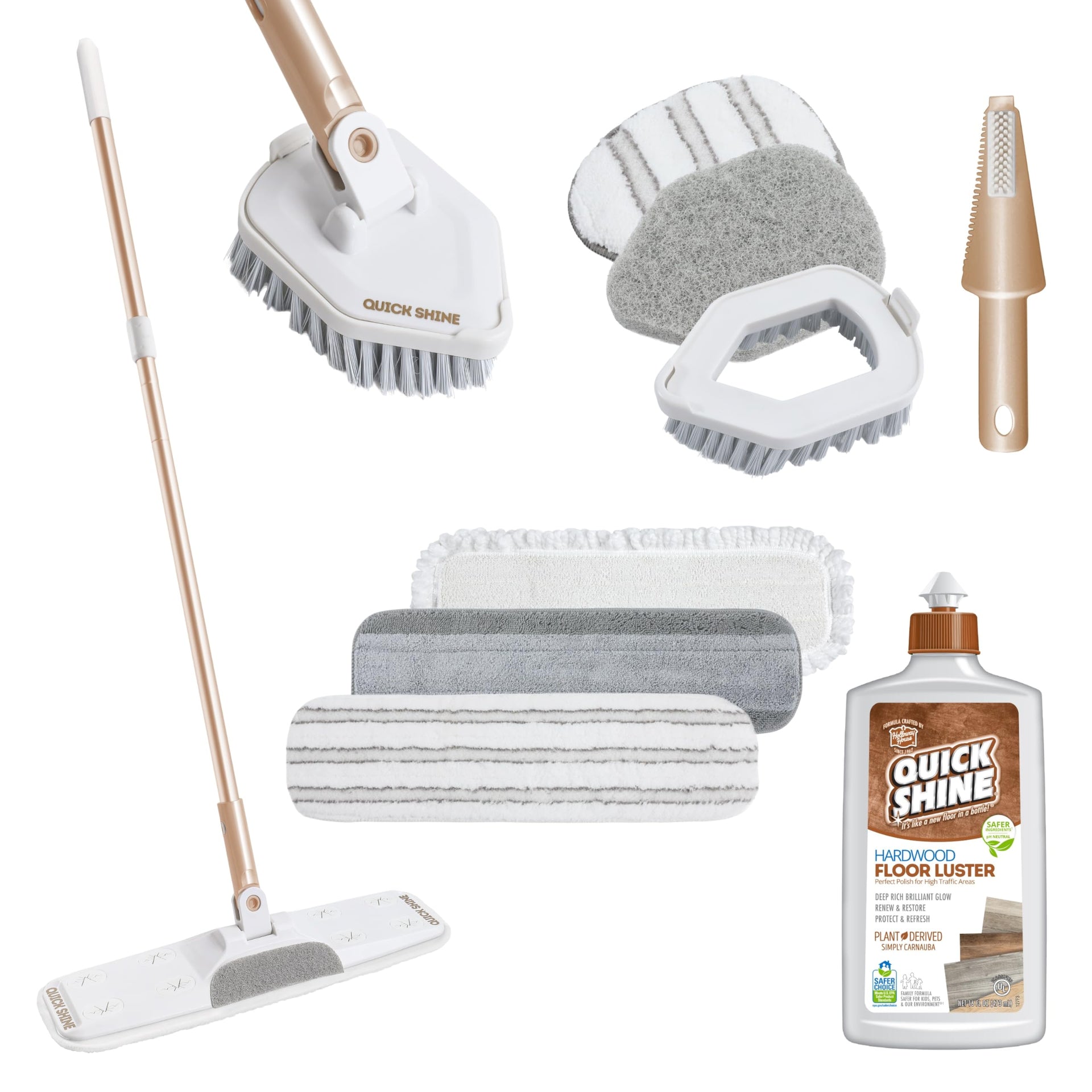 Clean + Polish 10 Piece Interchangeable Mop Kit w