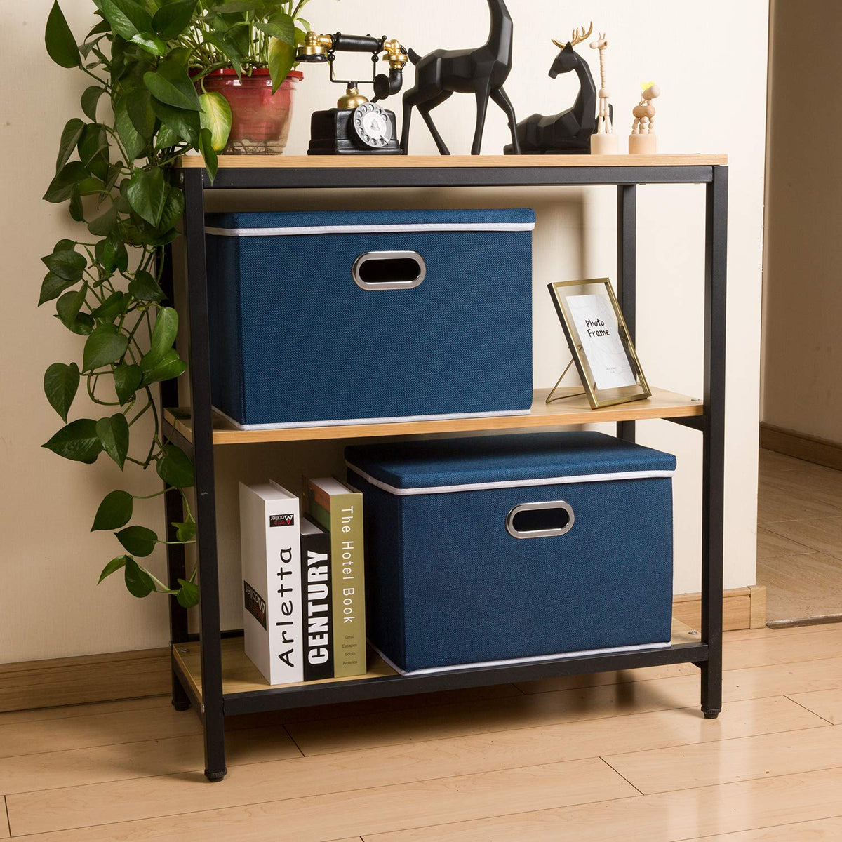 Large Collapsible Storage Bins with Lids [3 (3 Count)