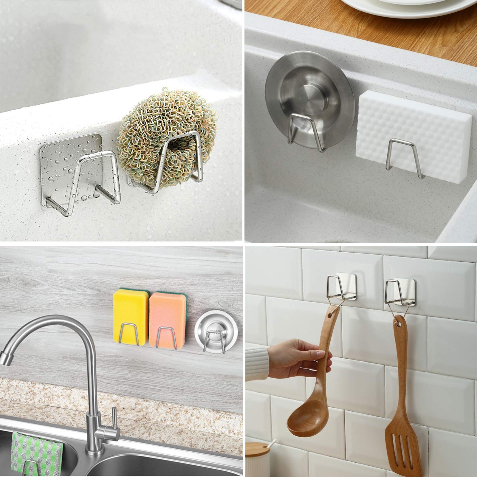 Adhesive Sponge Holder Sink Caddy for Kitchen Accessories (2 Count)