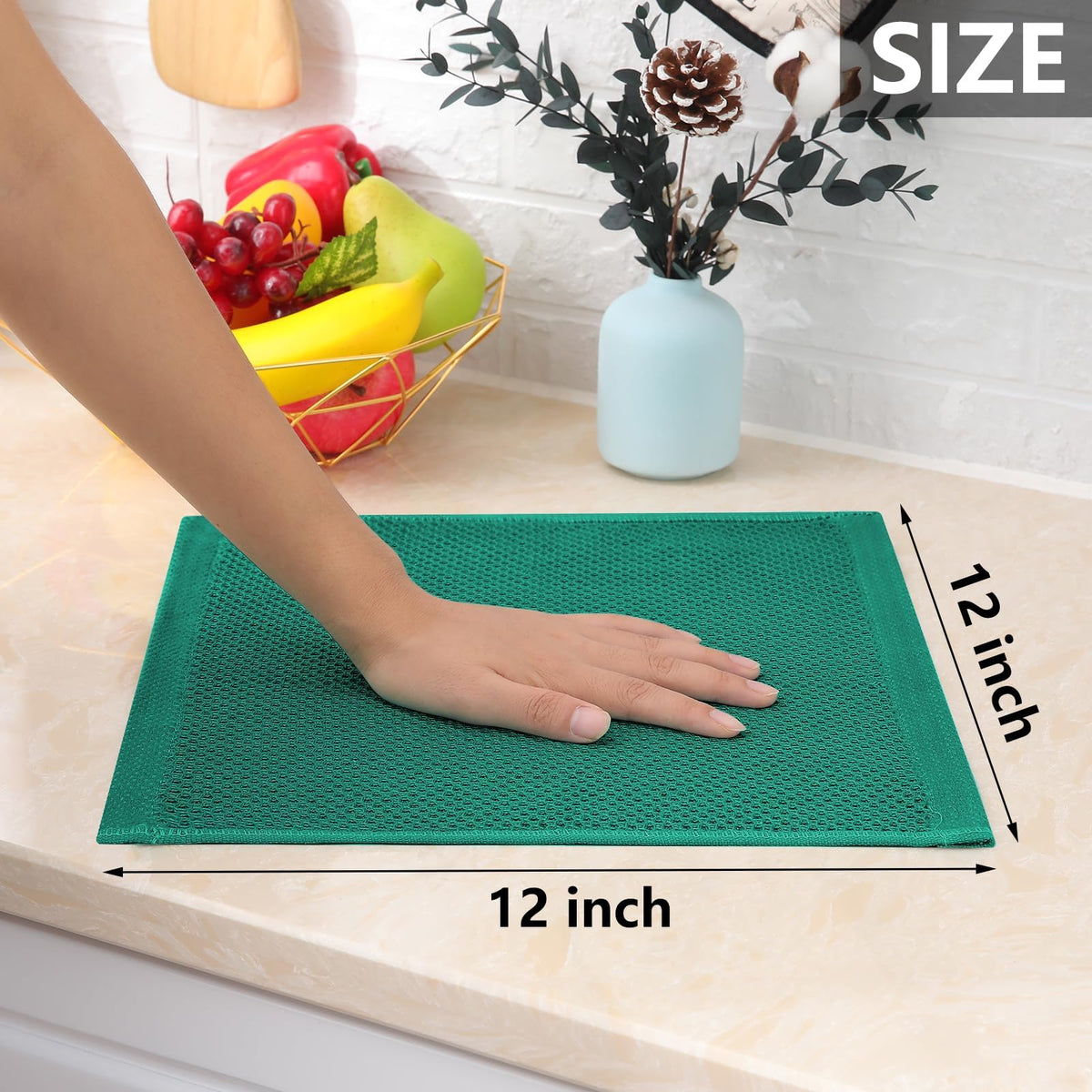 100% Cotton Waffle Weave Kitchen Dish Cloths 18 (18 Count)
