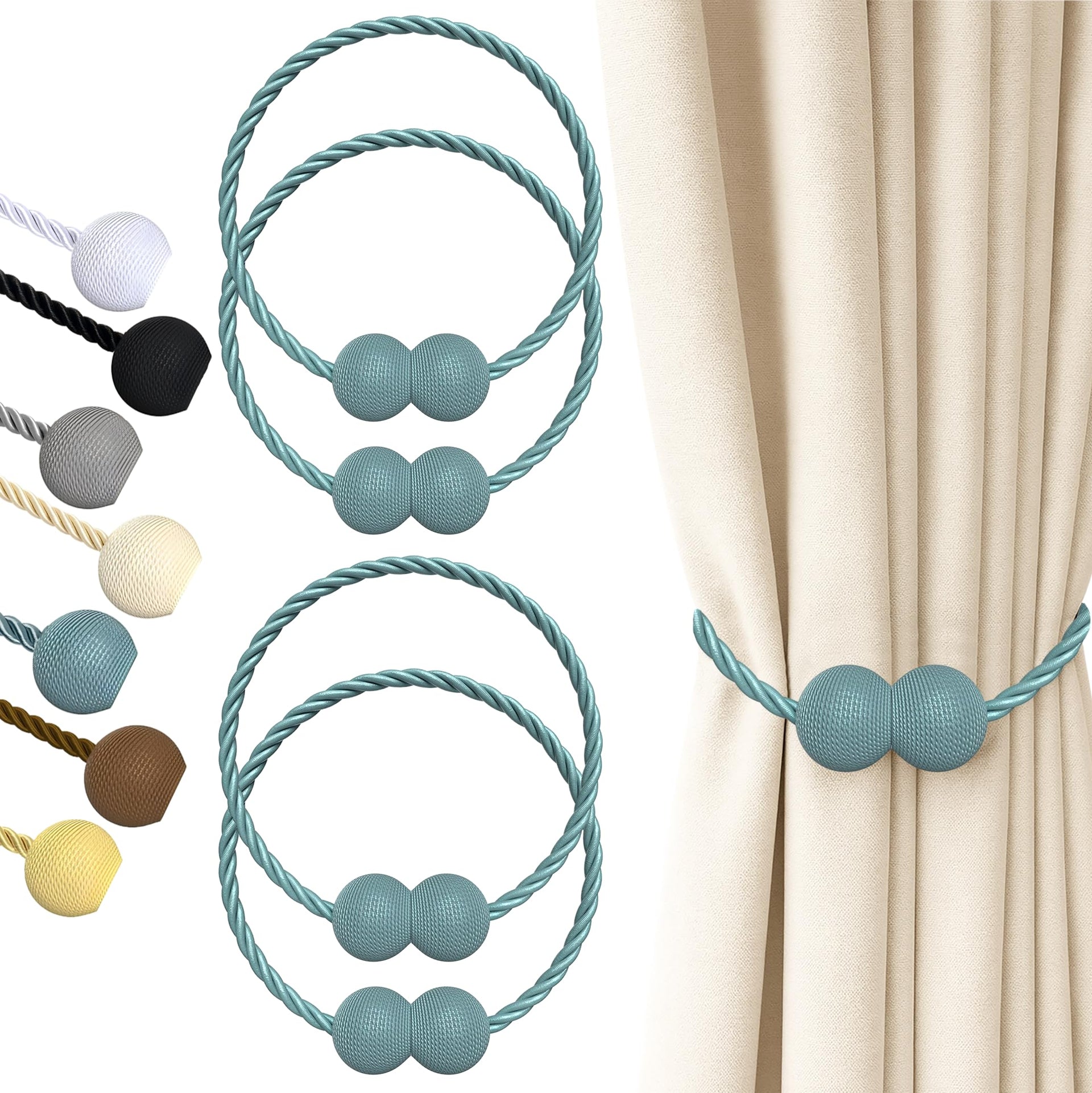 Magnetic Curtain Tiebacks Blue 4pcs (100 grams)