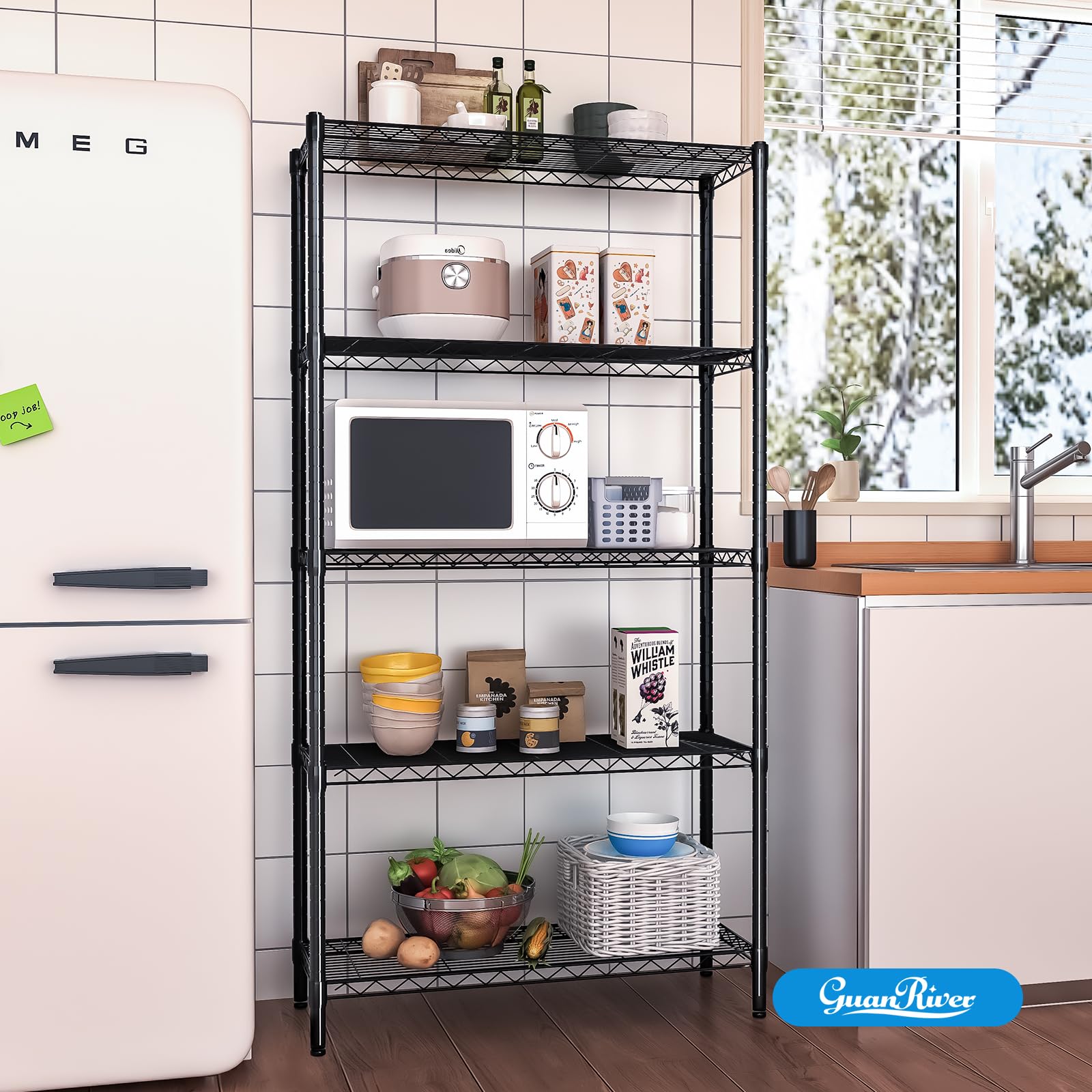 5 Shelf Adjustable Metal Wire Shelving
