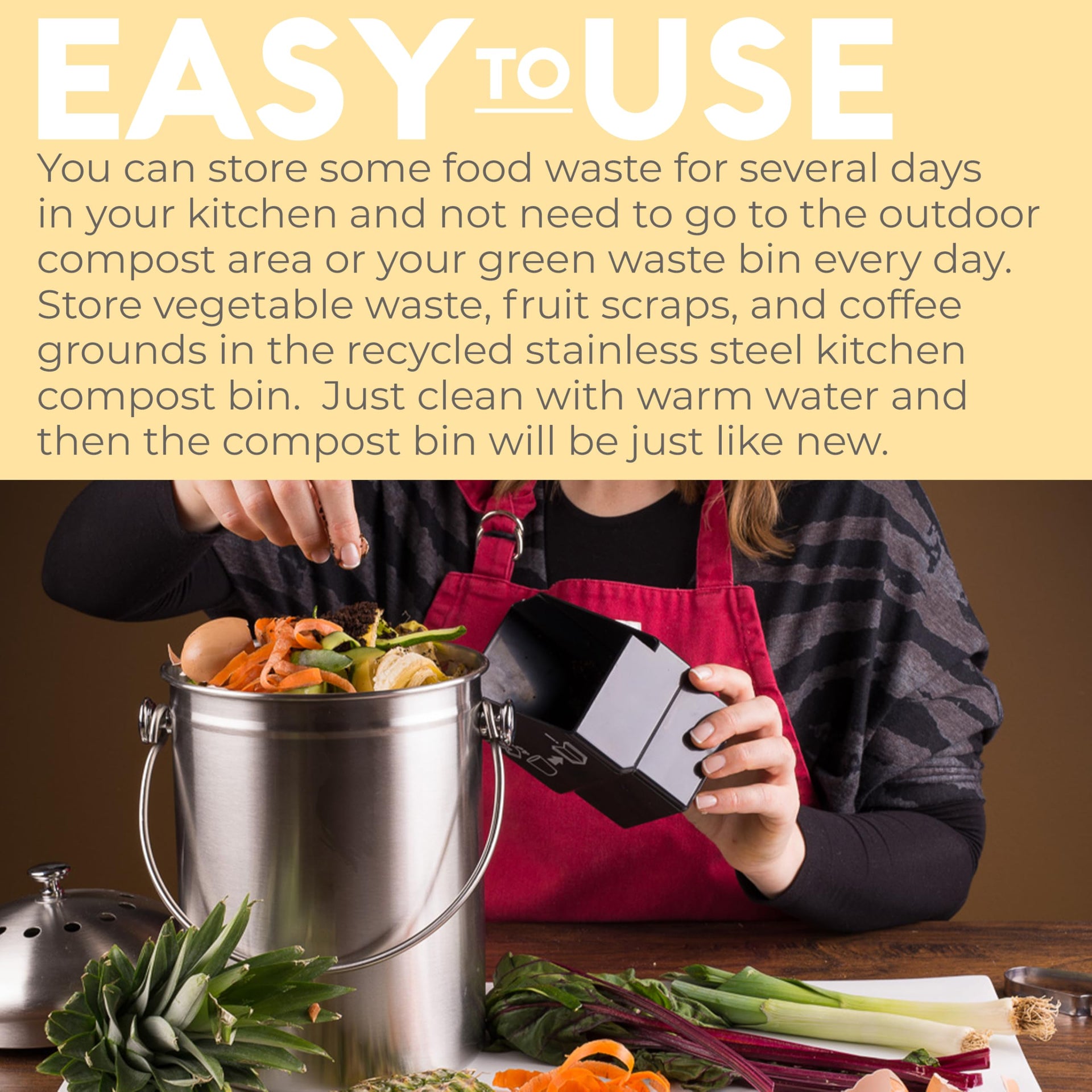 Kitchen Compost Bin for Kicthen Countertops