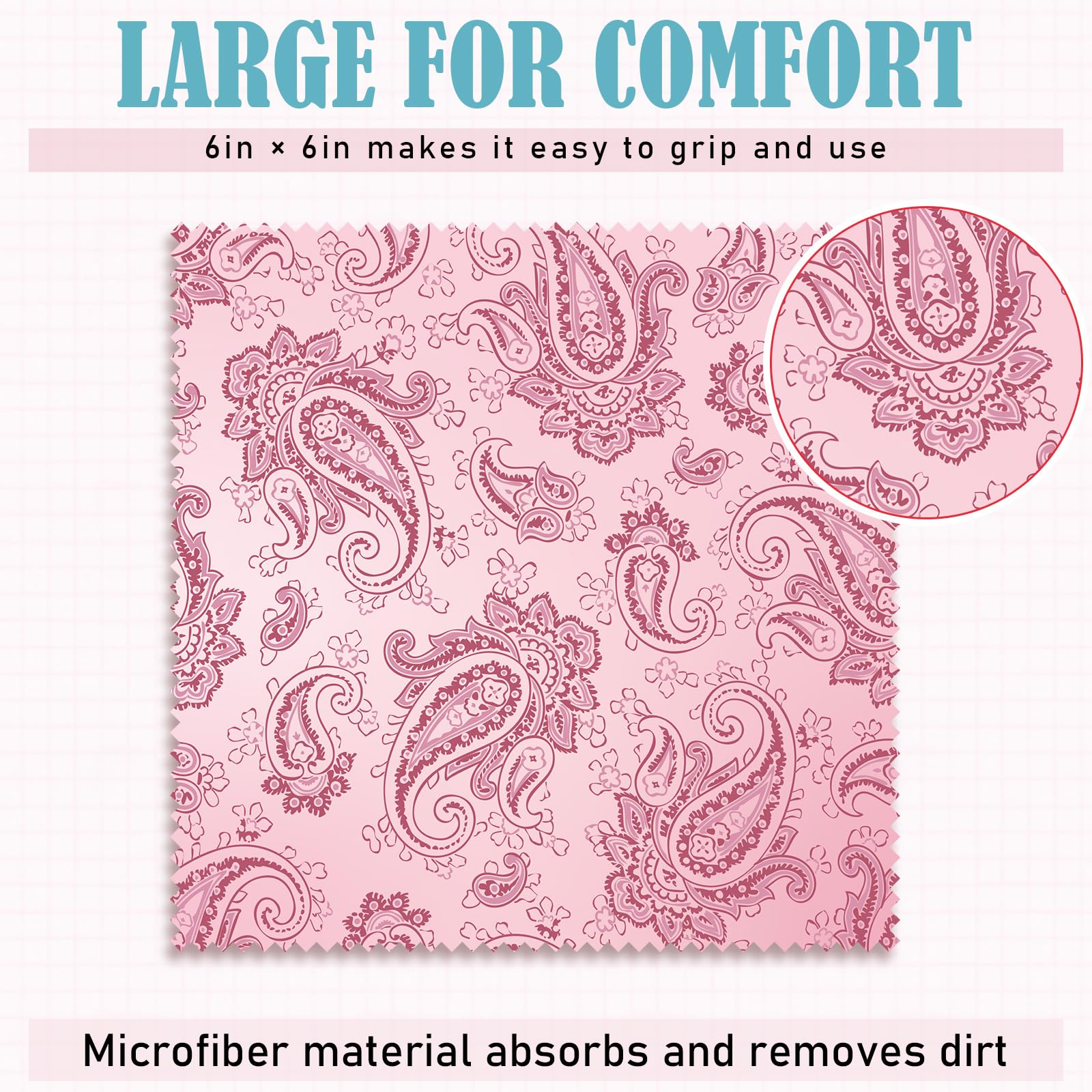 20 Pcs Microfiber Cleaning Cloth Cute Paisley Waves Design Microfiber Soft Multicolor Glasses Cleaner Cloth for Eyeglasses Camera Lens Cell Phone Screens Glasses