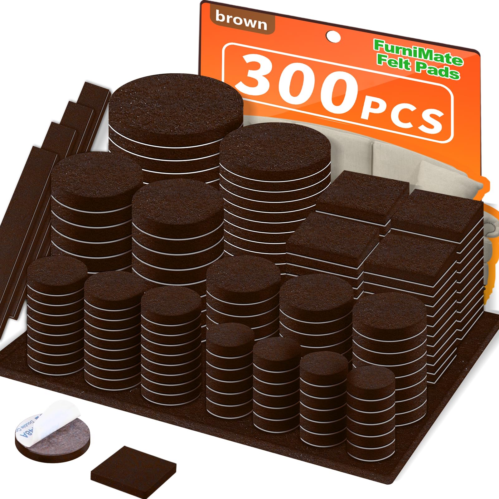 Felt Furniture Pads 300 Pieces (300 Count)