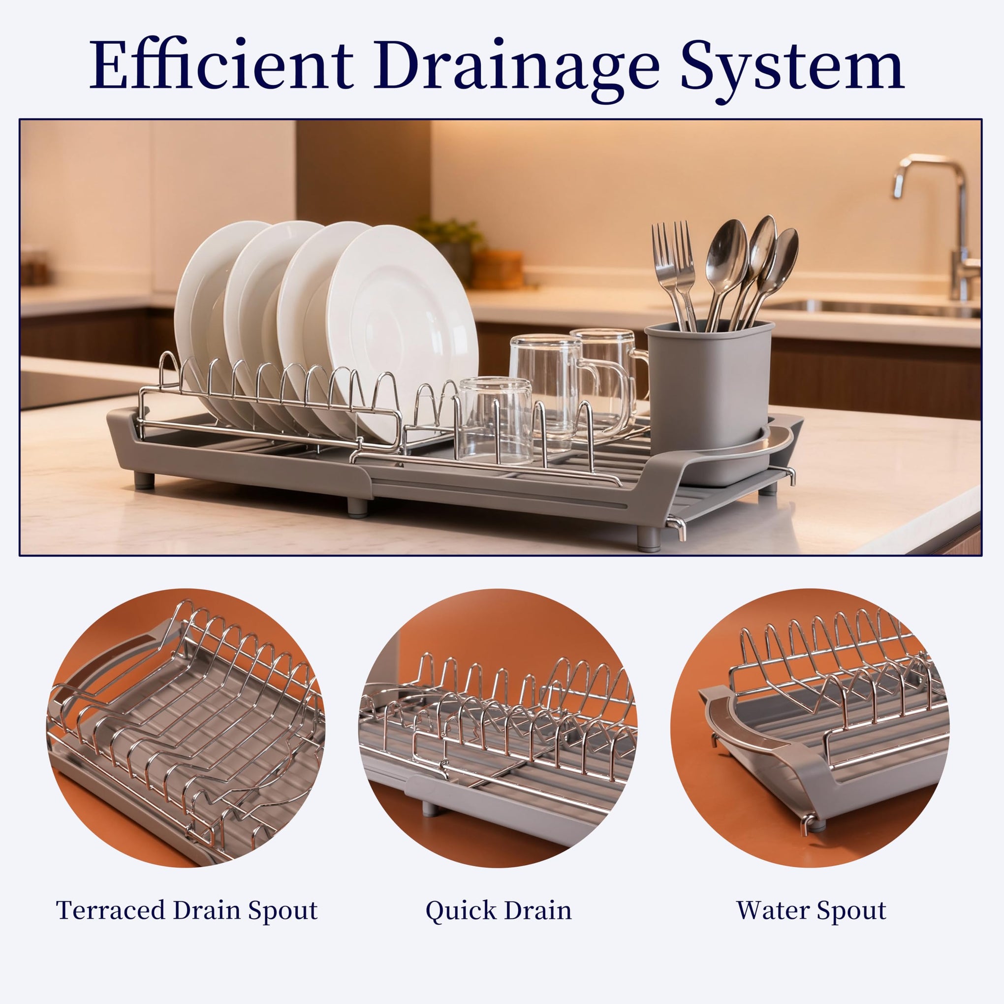 Dish Drying Rack Compact Expandable