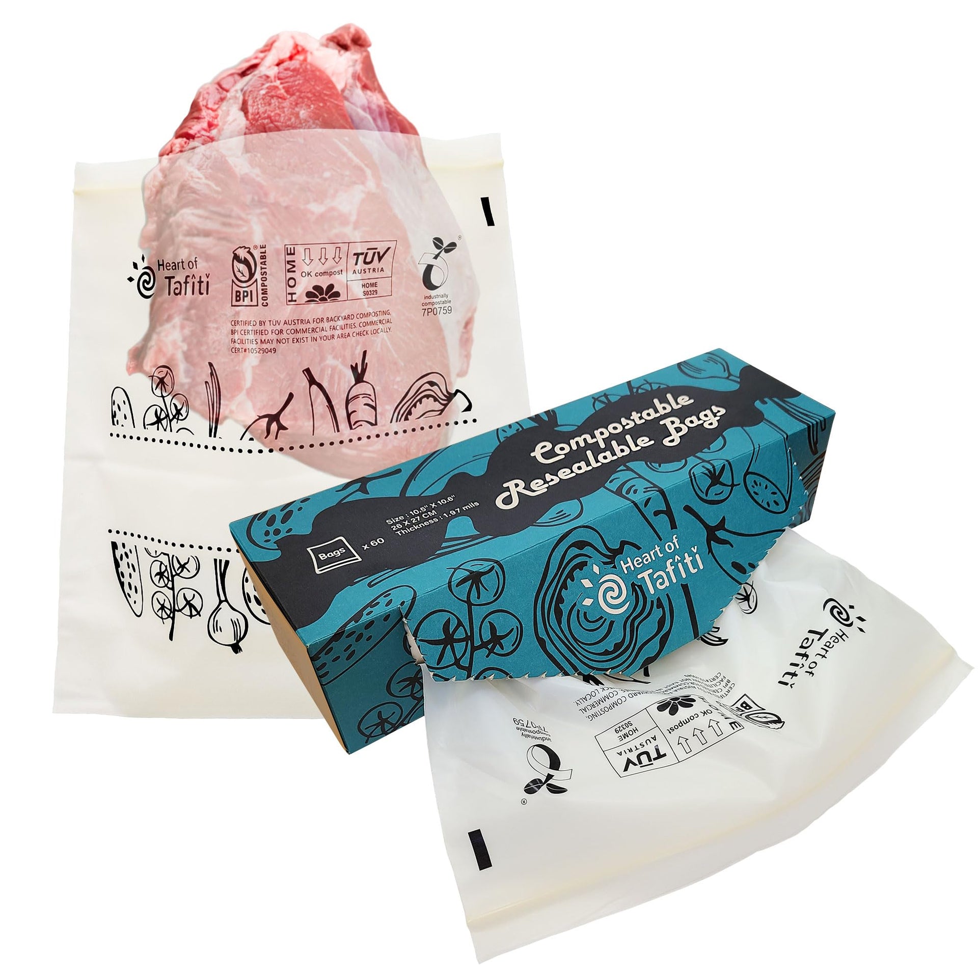 Compostable Gallon Freezer Bags (60 Count)
