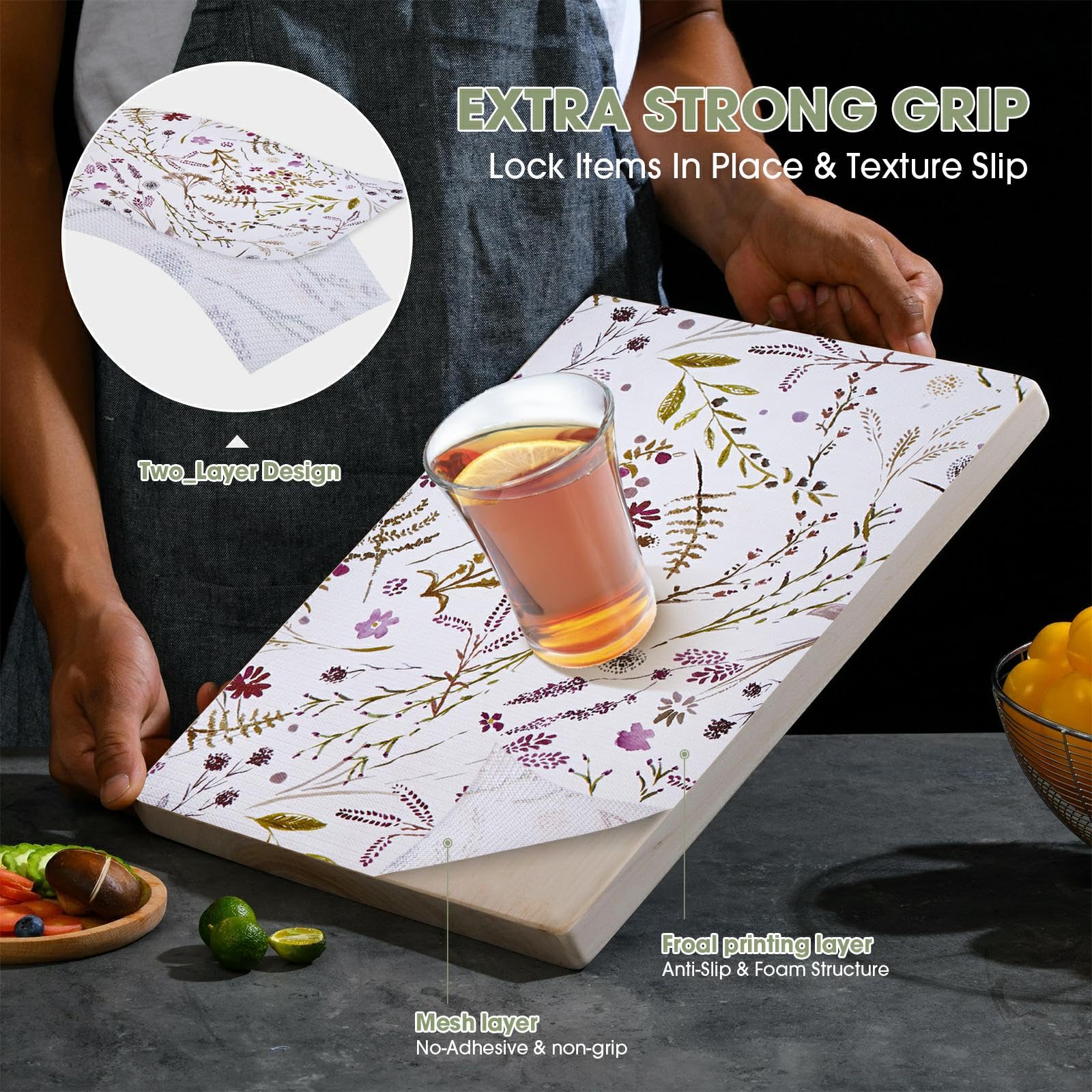 Floral Kitchen Cabinet Shelf Liner (360 Sq Ft)