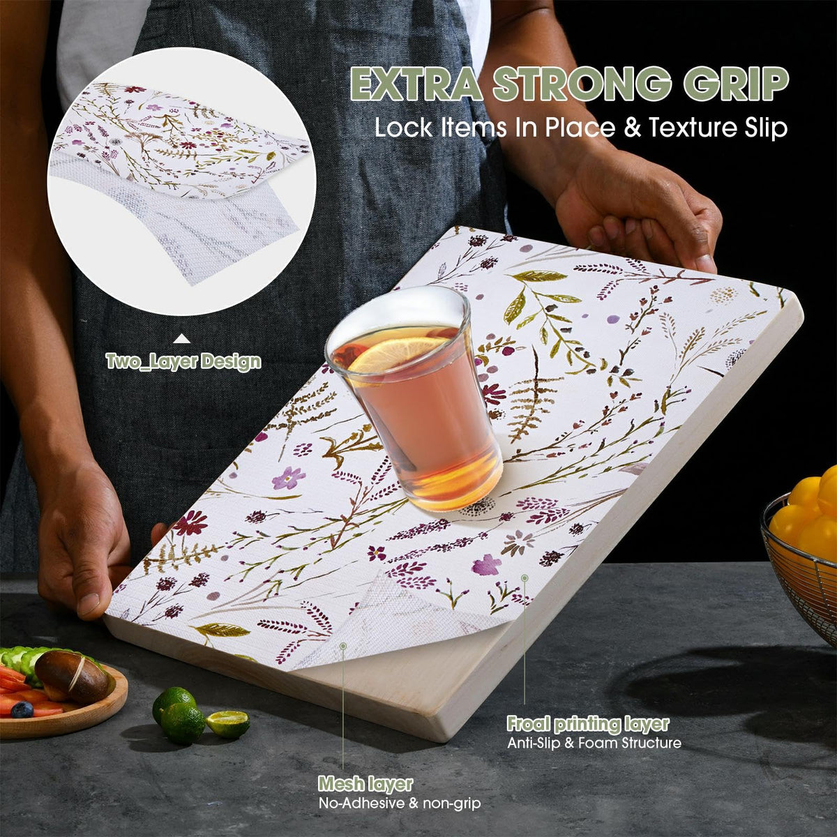 Floral Kitchen Cabinet Shelf Liner (240 Sq Ft)